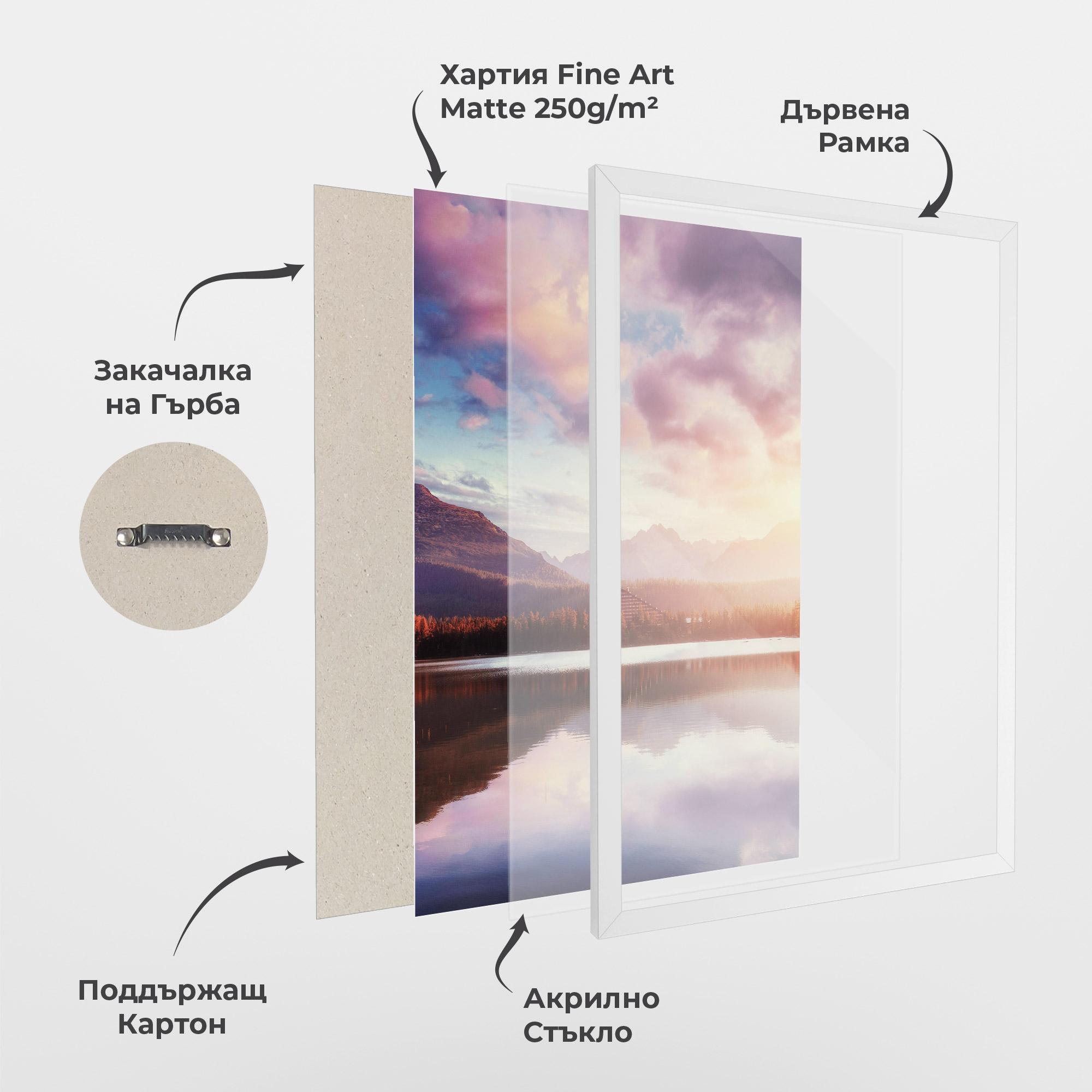 Рамкиран постер Orange Lake Light mockup 1