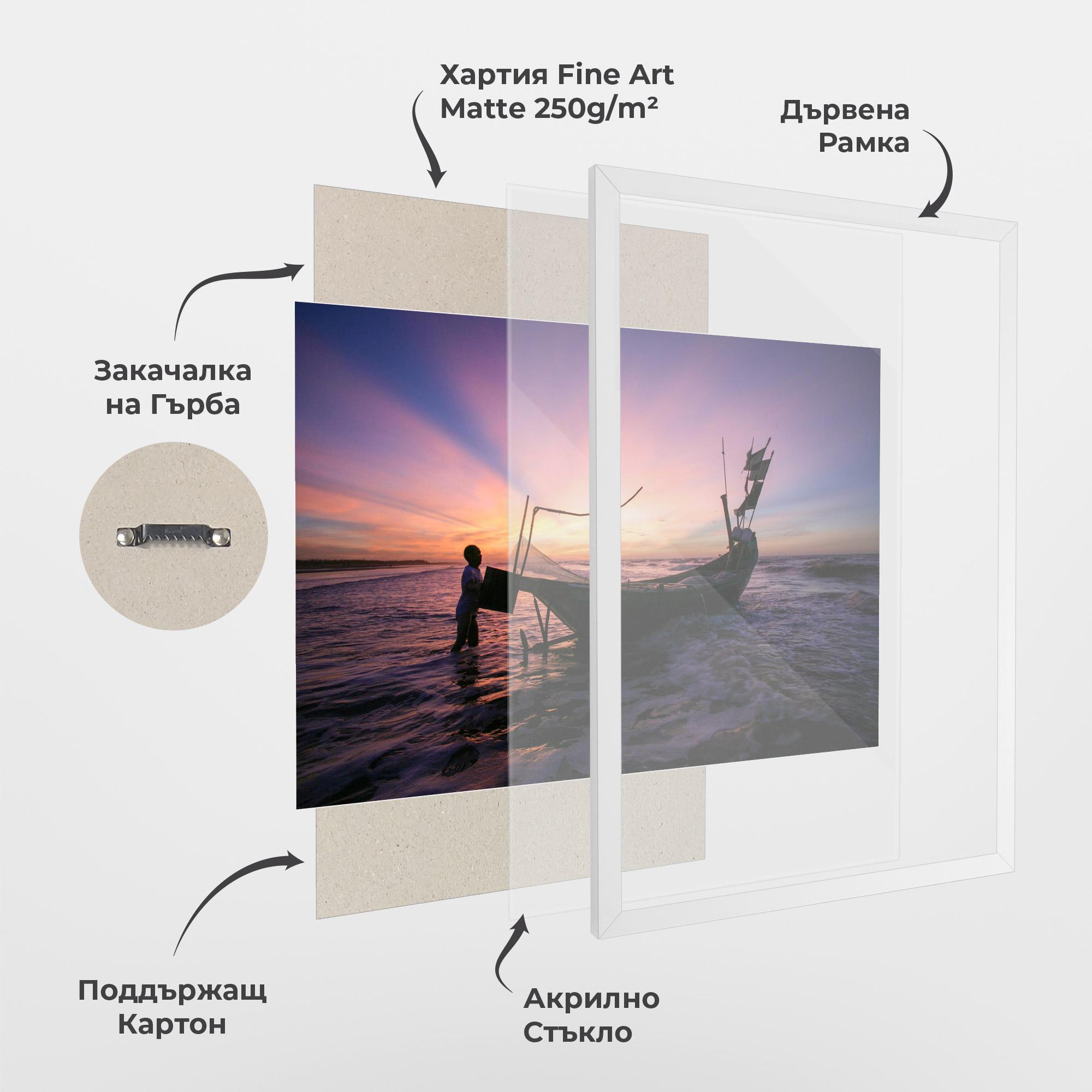 Рамкиран постер Sailor At Dawn mockup 1