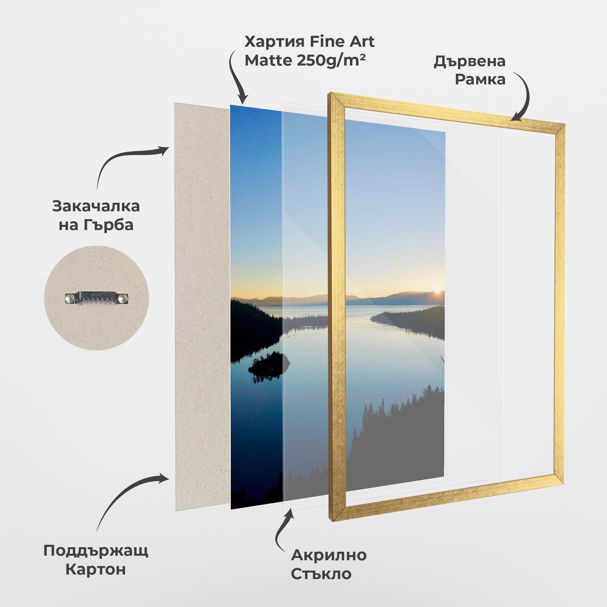 Рамкиран постер Blue Sky Lake mockup 1