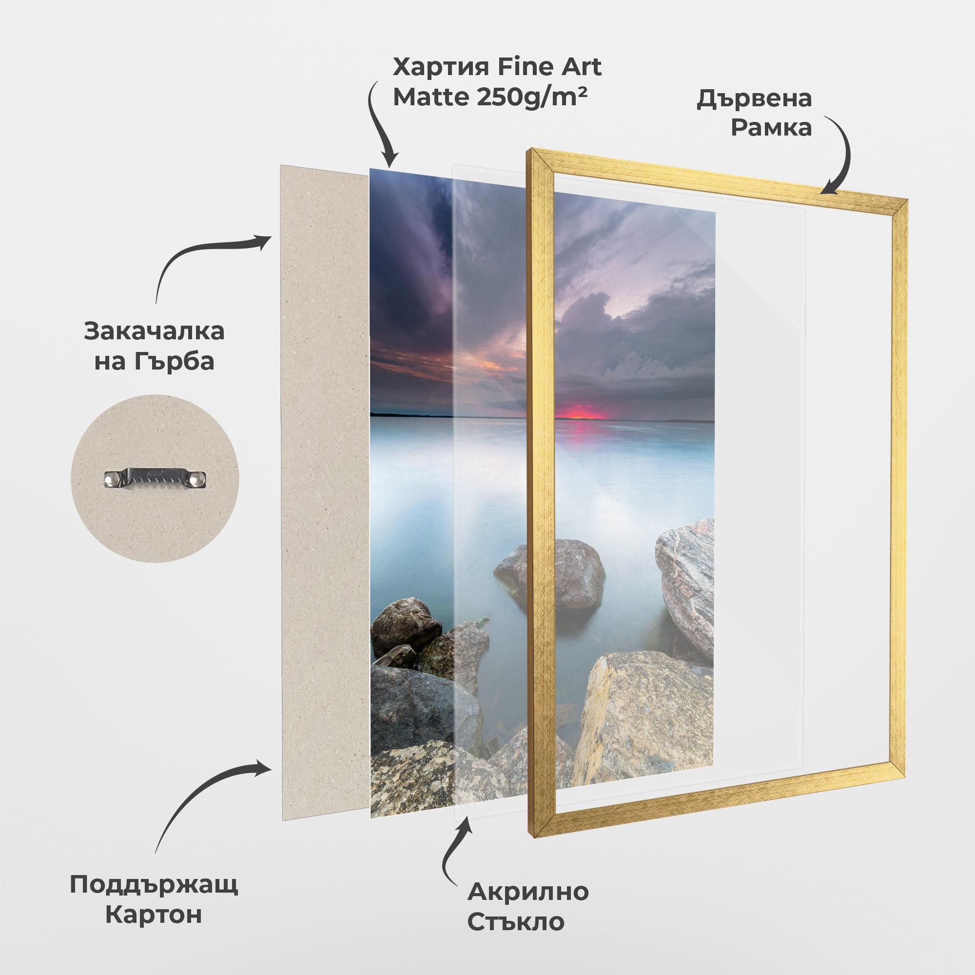 Рамкиран постер Lake Sunset mockup 1