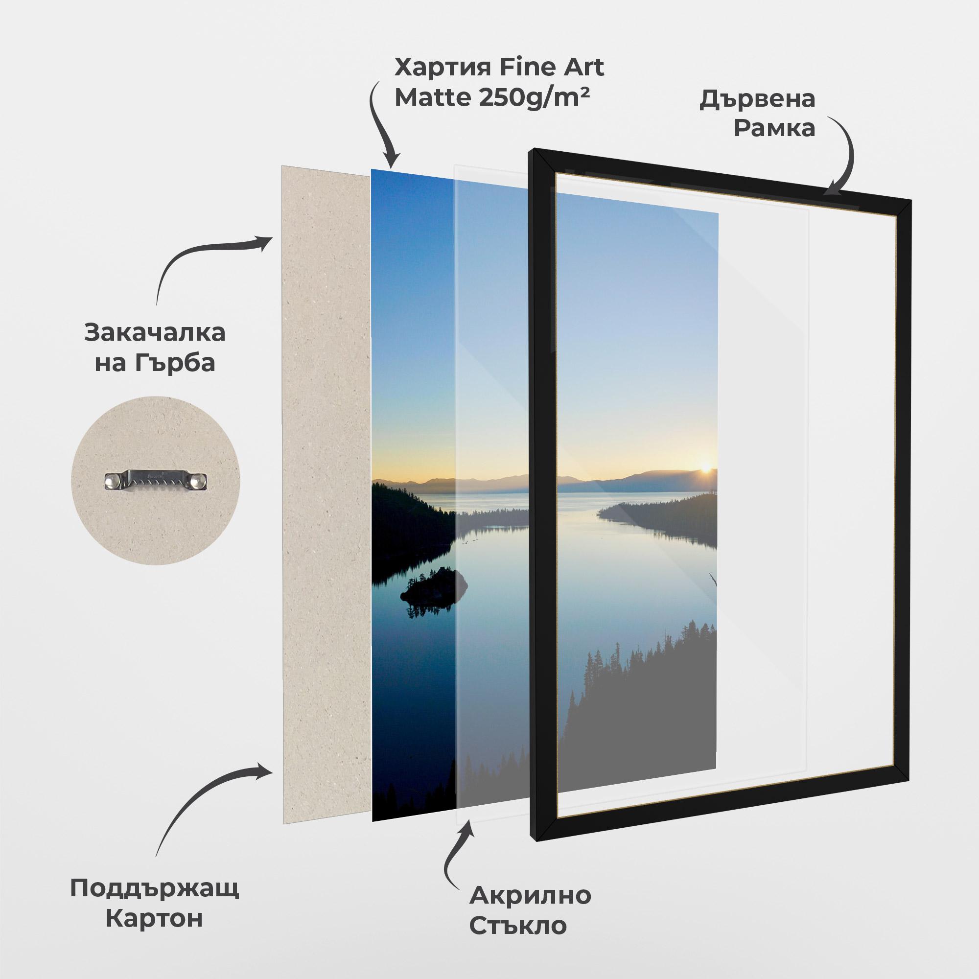 Рамкиран постер Blue Sky Lake mockup 1