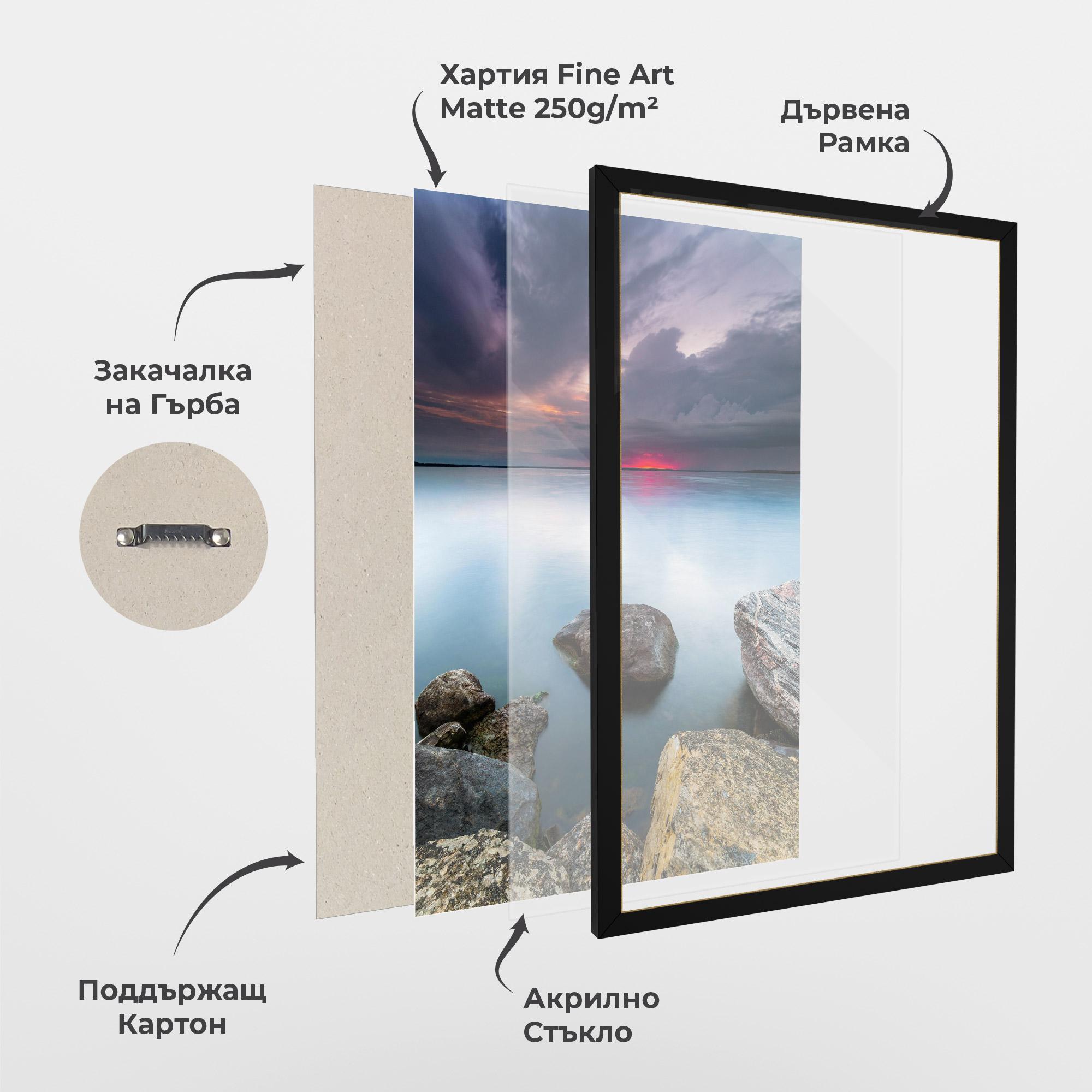 Рамкиран постер Lake Sunset mockup 1