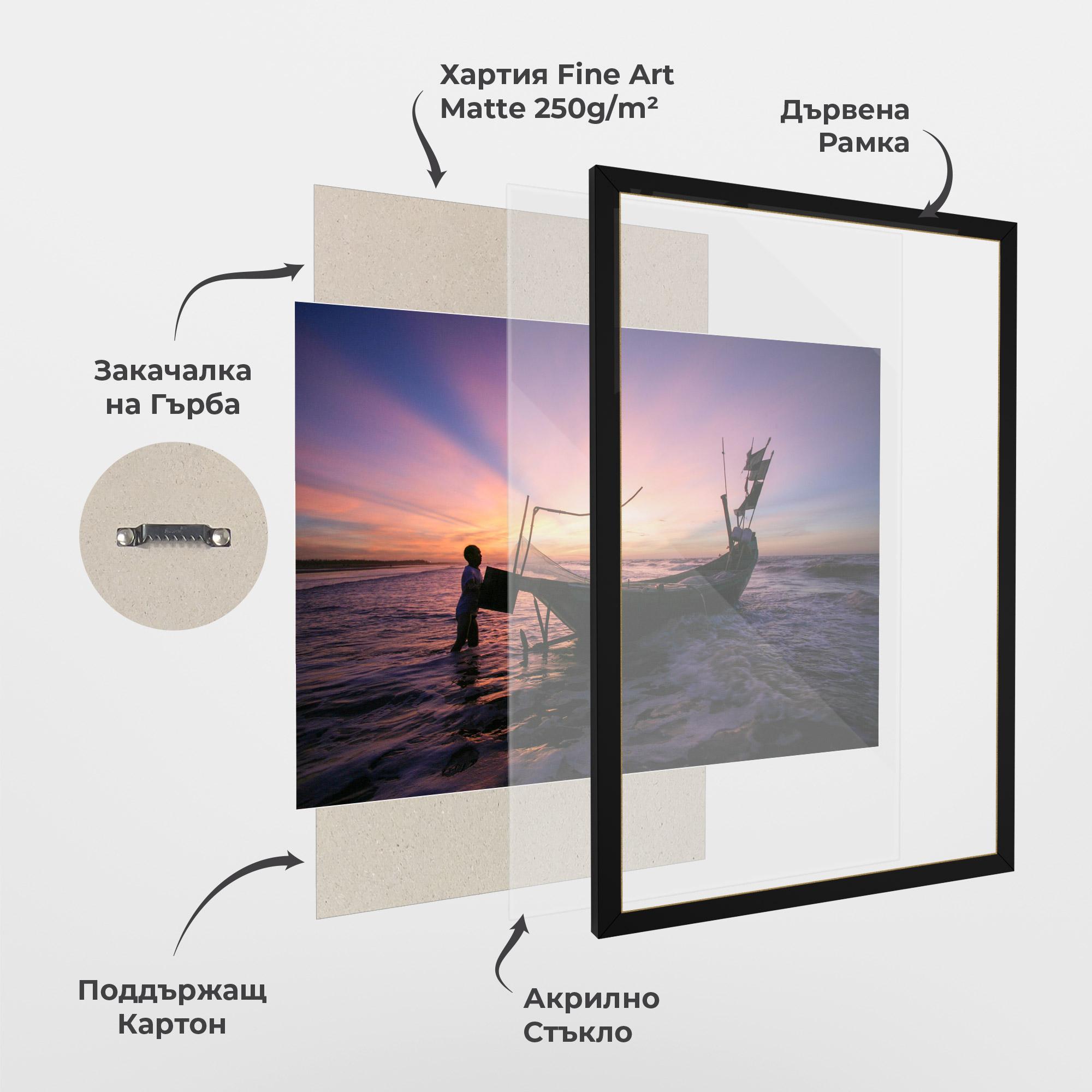 Рамкиран постер Sailor At Dawn mockup 1