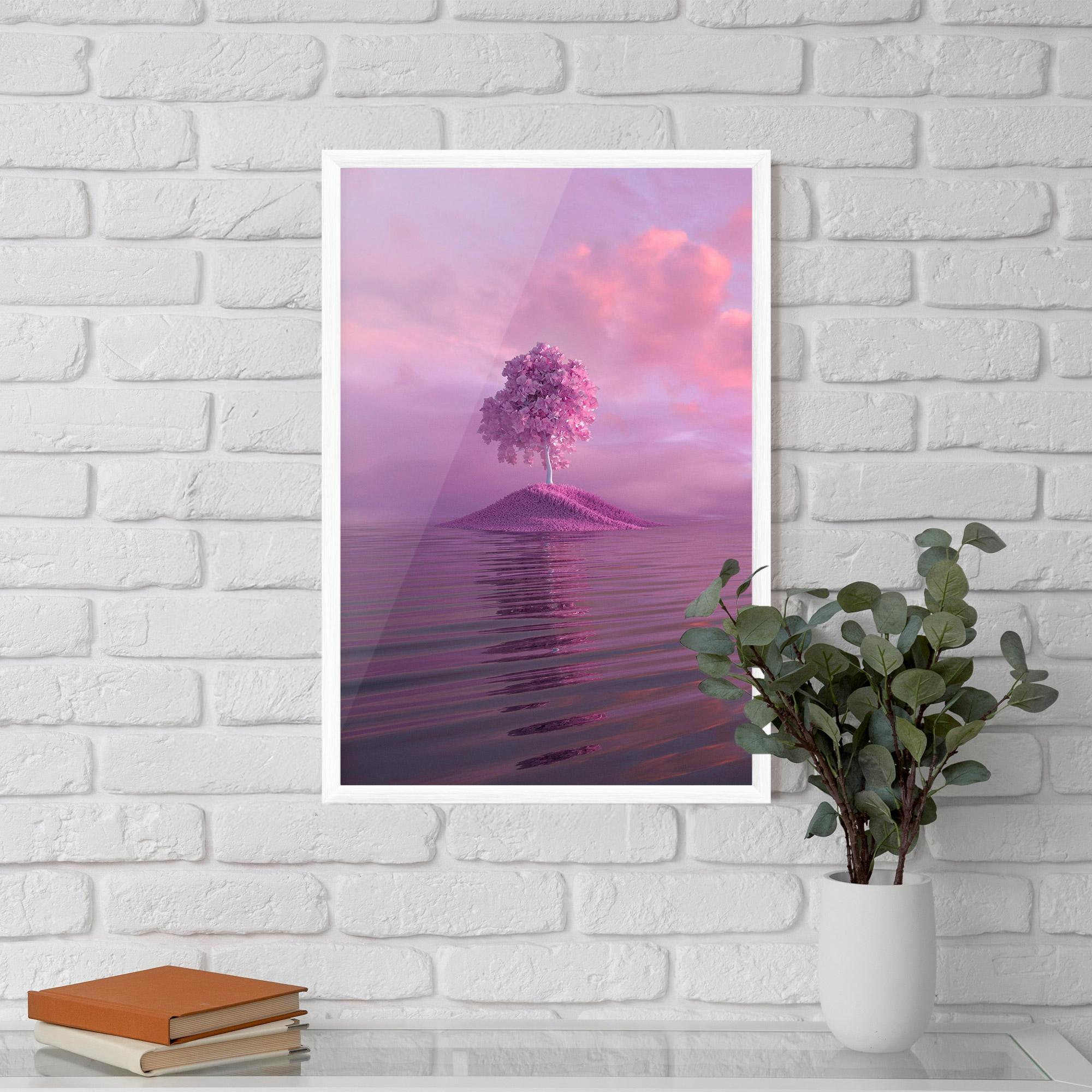 Рамкиран постер Pink Landscape mockup 5