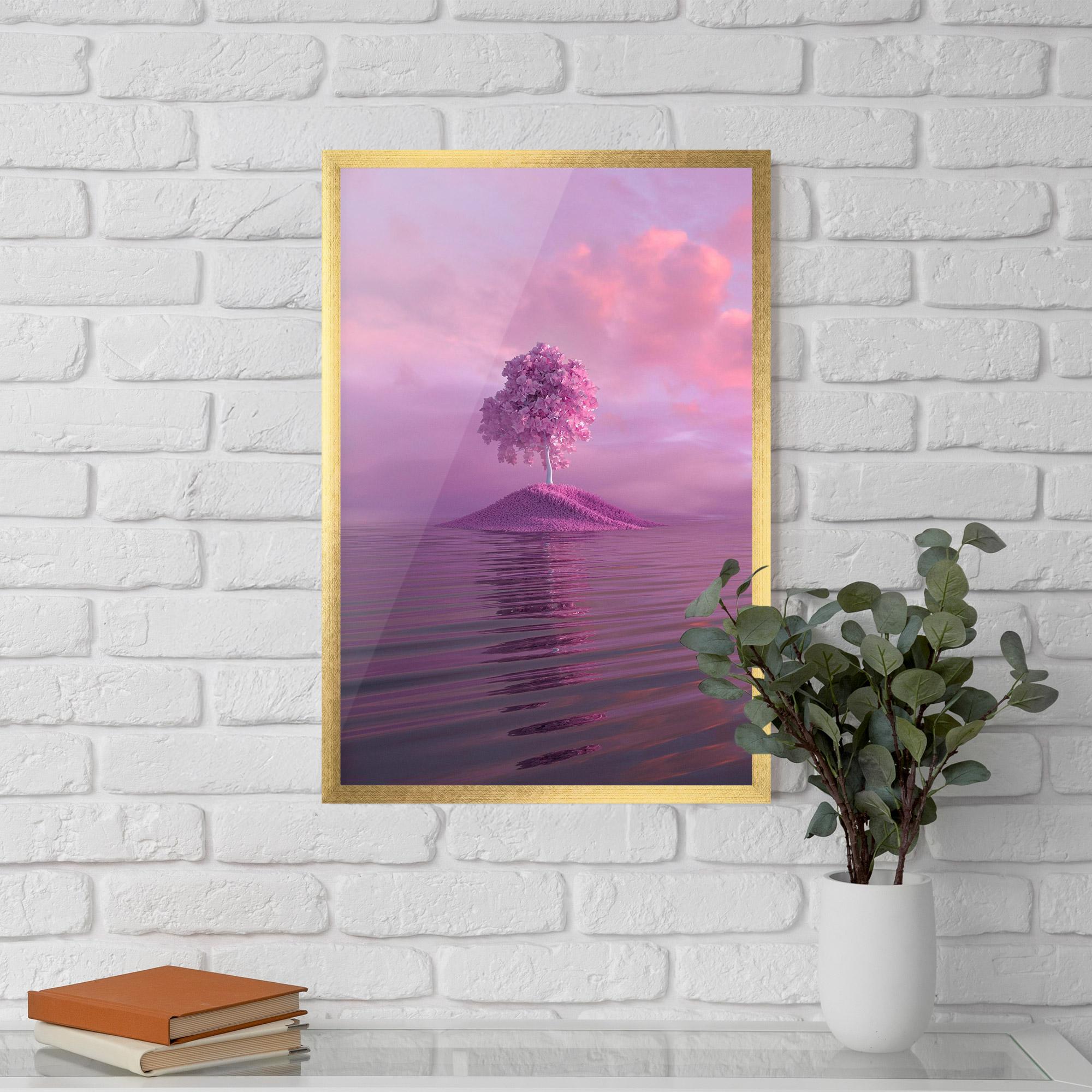 Рамкиран постер Pink Landscape mockup 5