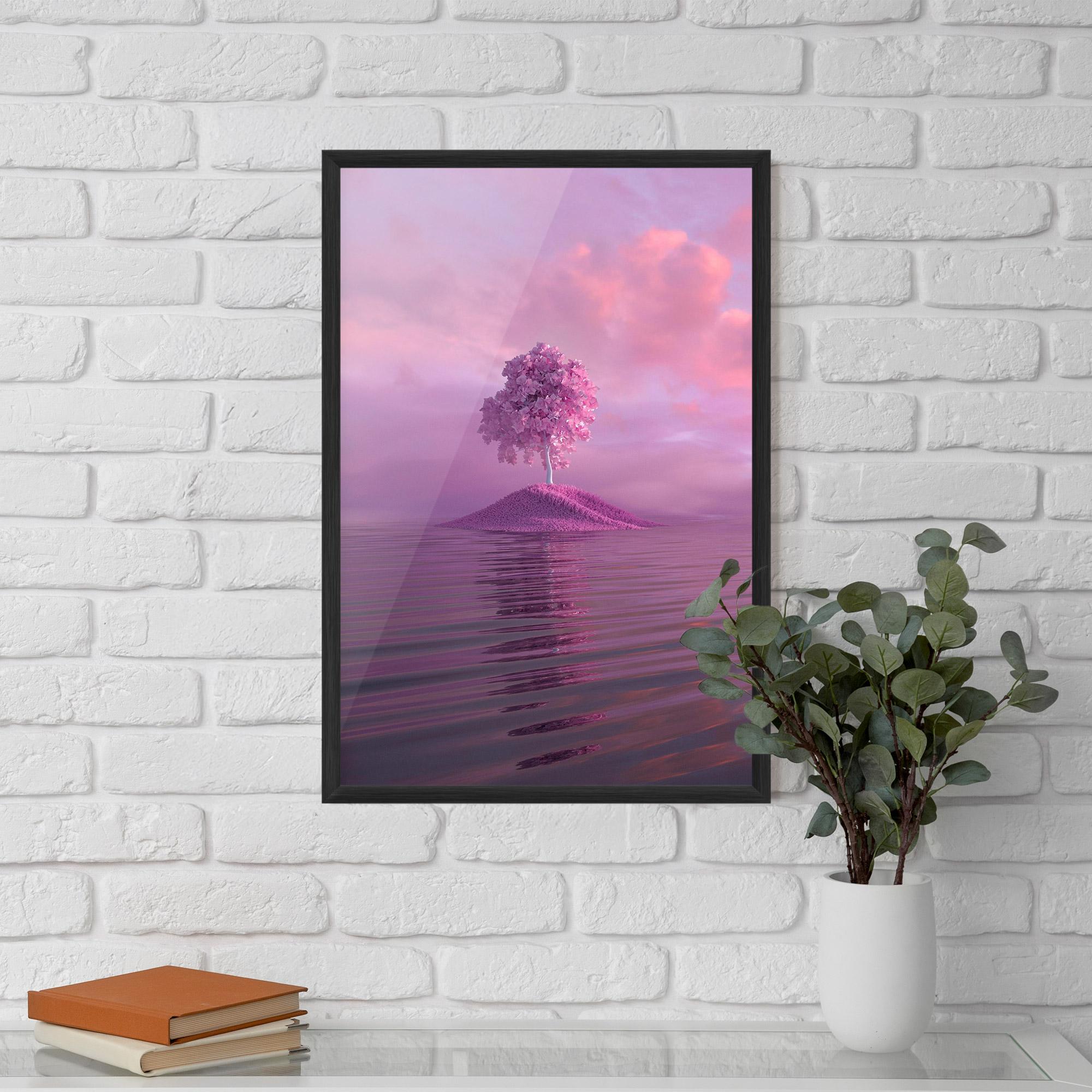 Рамкиран постер Pink Landscape mockup 5