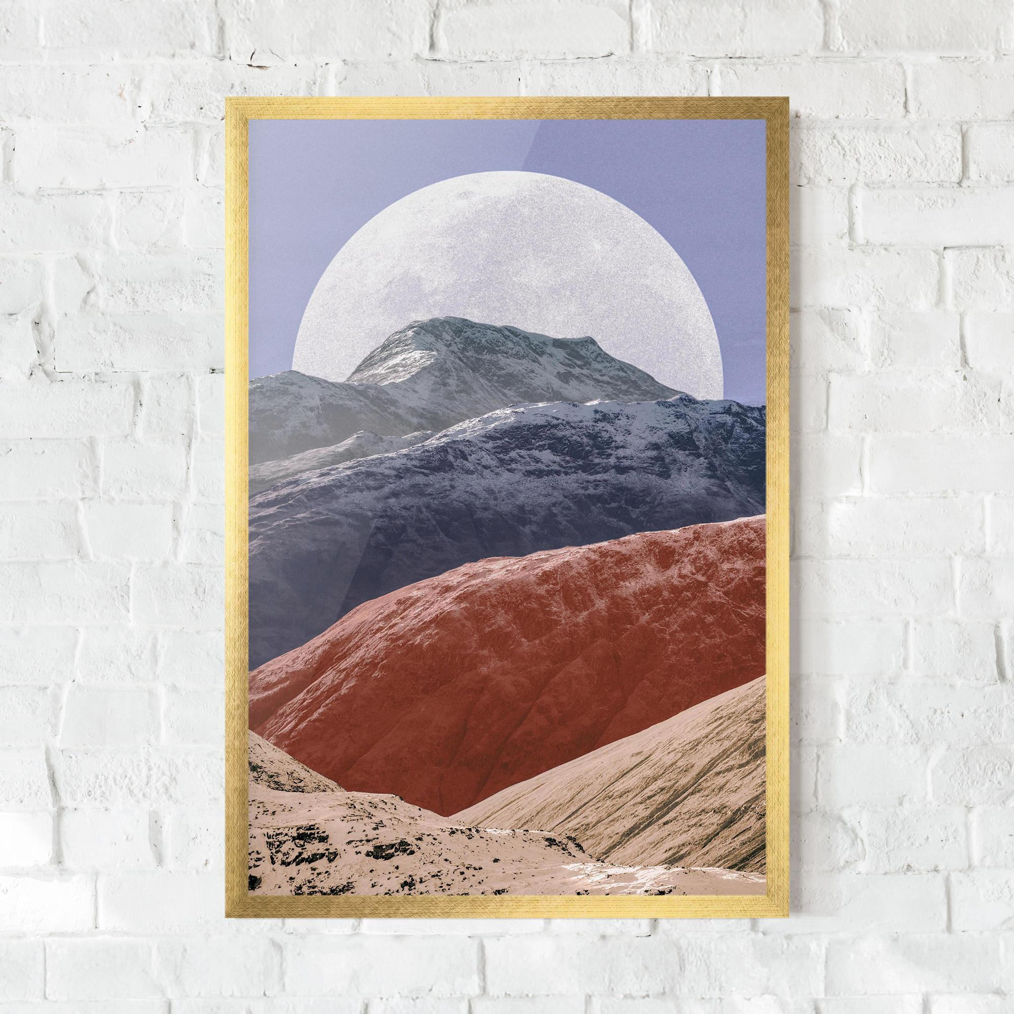 Рамкиран постер Moon Mountain Art mockup 0