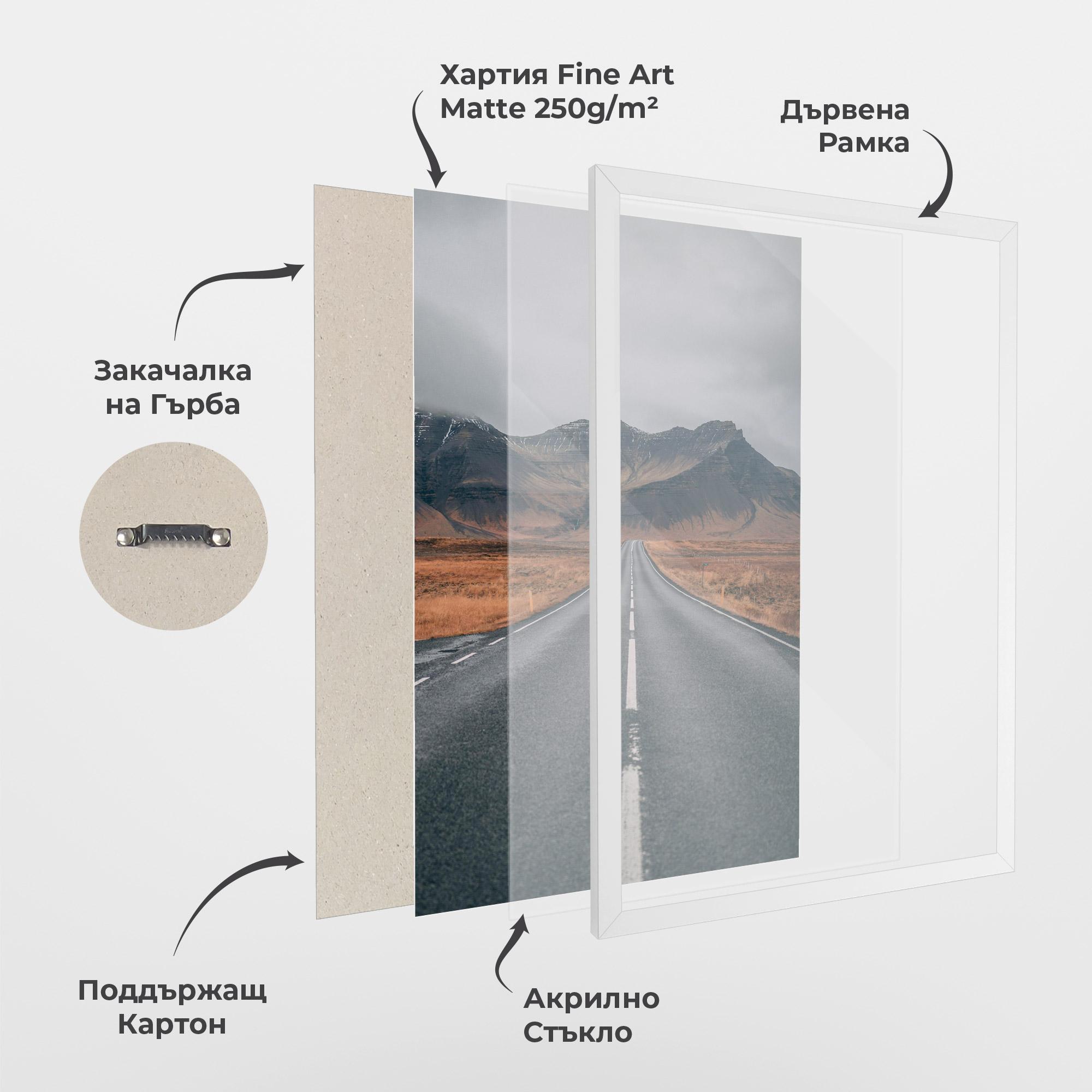 Рамкиран постер Country Roads mockup 1