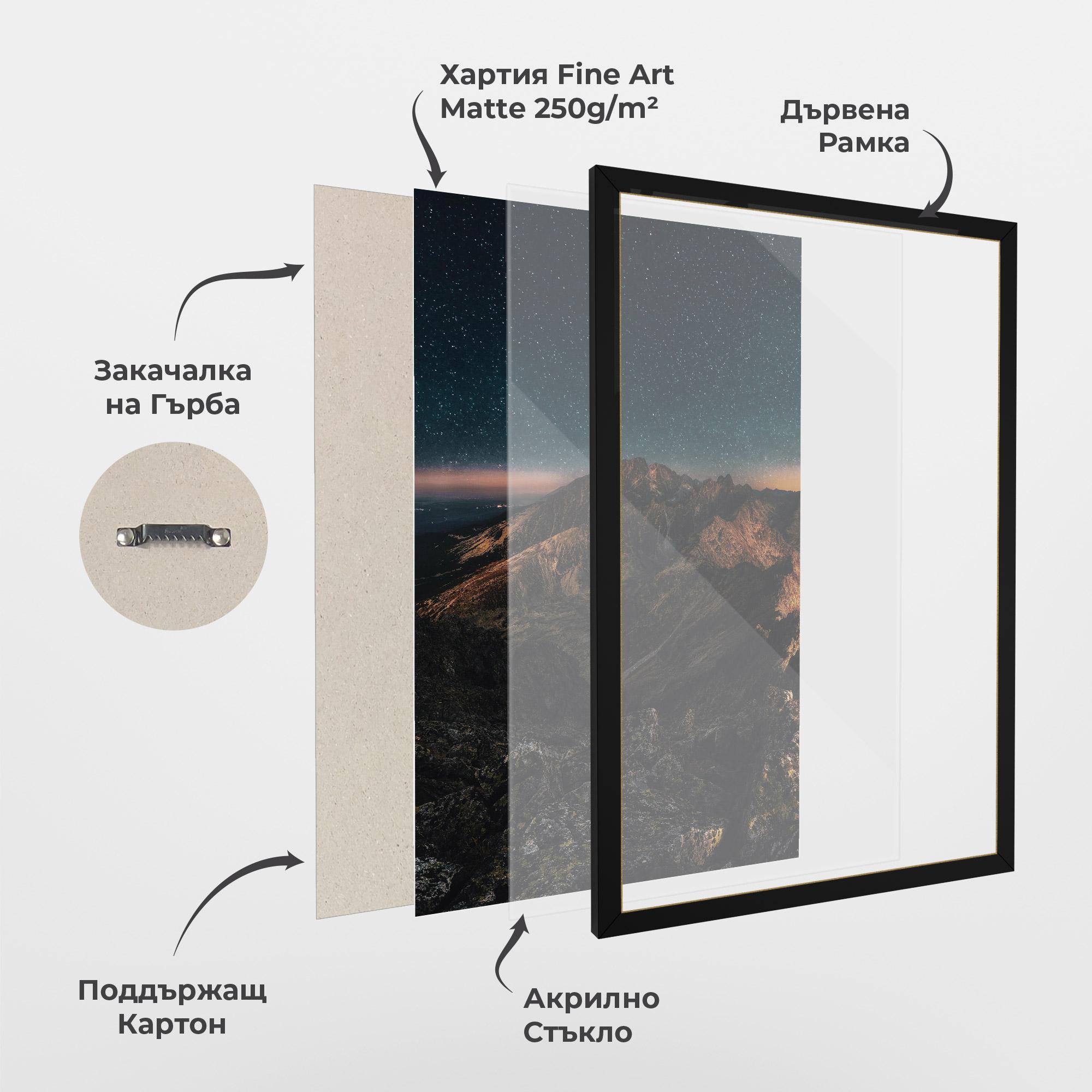 Рамкиран постер Mountain Sky mockup 1