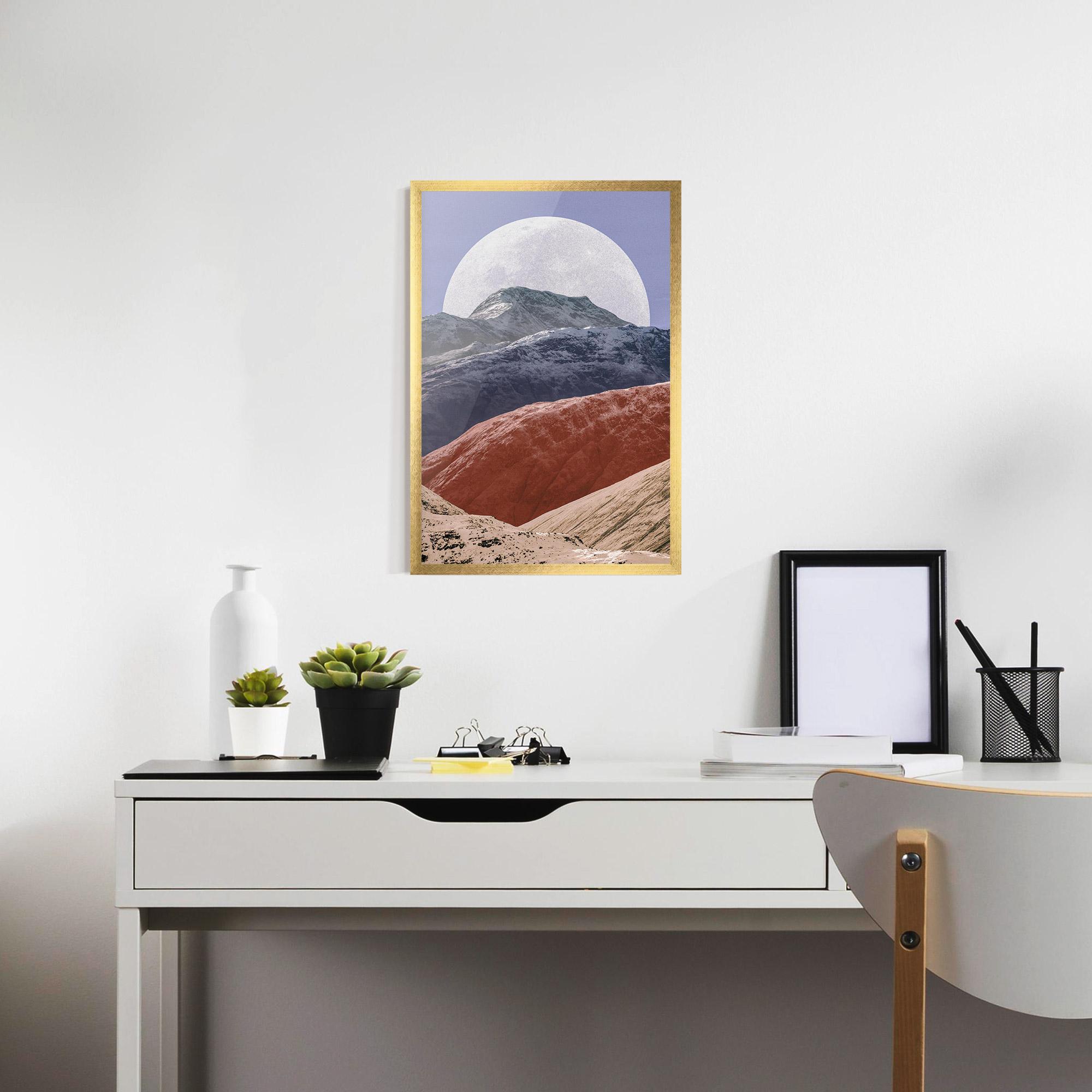 Рамкиран постер Moon Mountain Art mockup 7