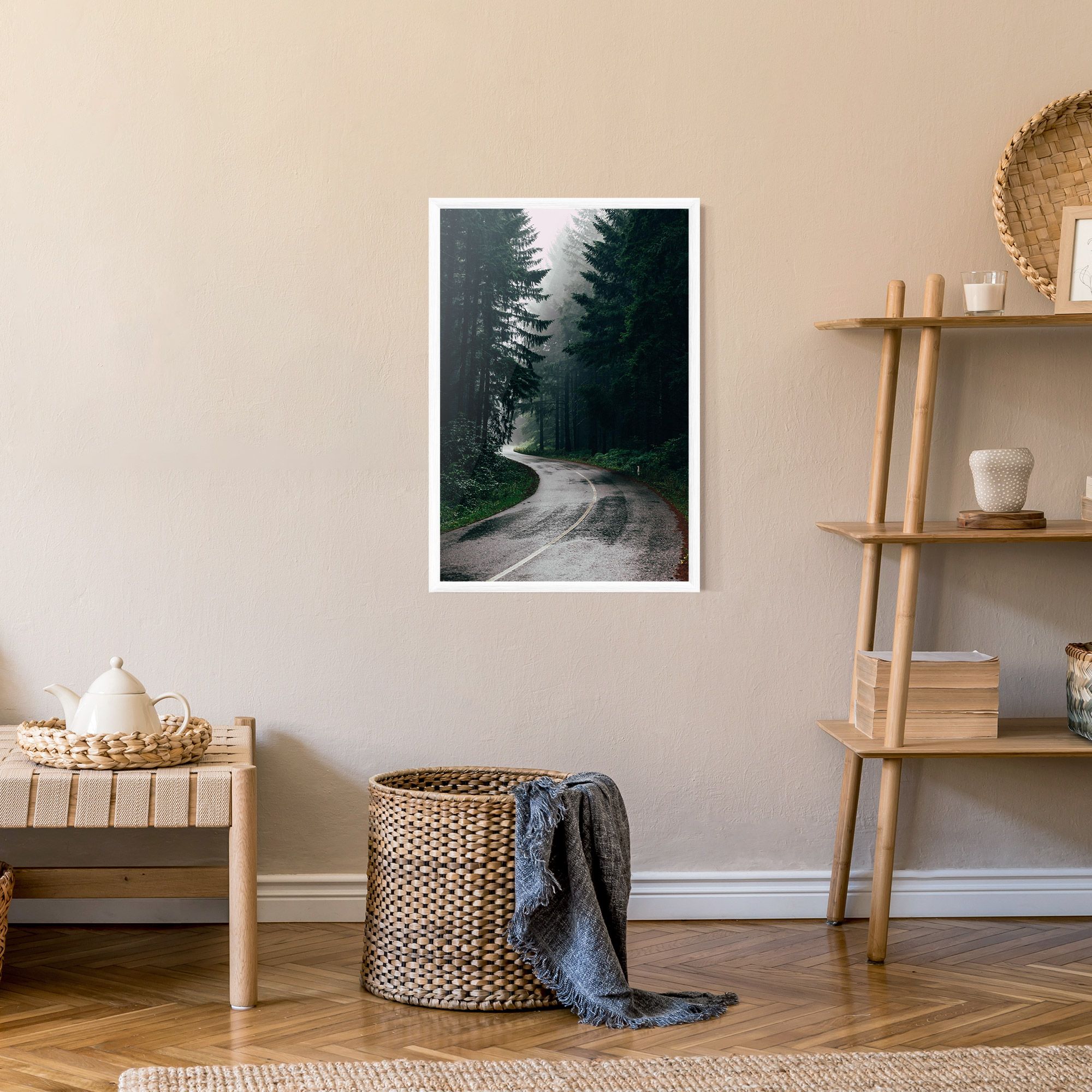 Rainy Road Forest mockup 9