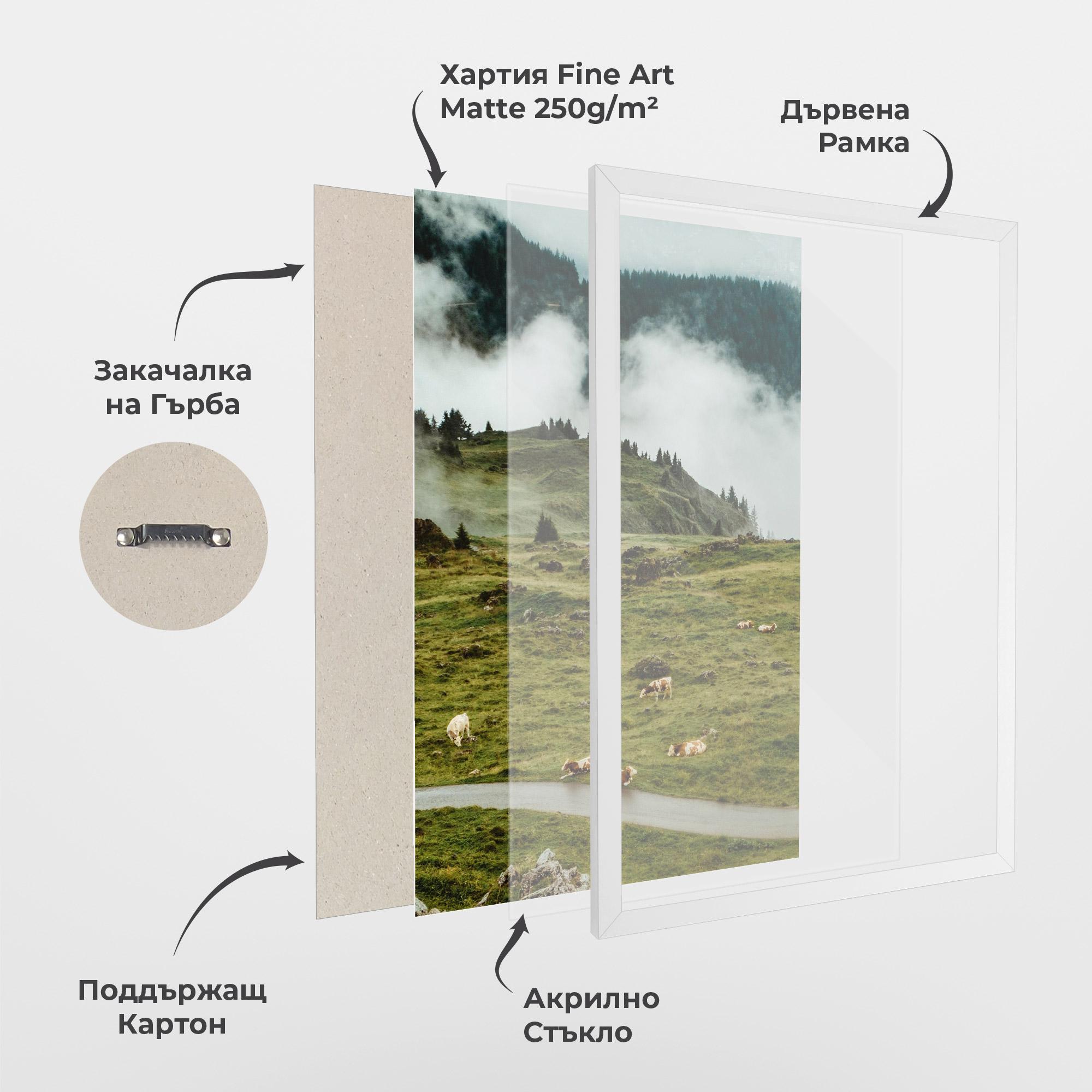 Рамкиран постер Cow Field View mockup 1