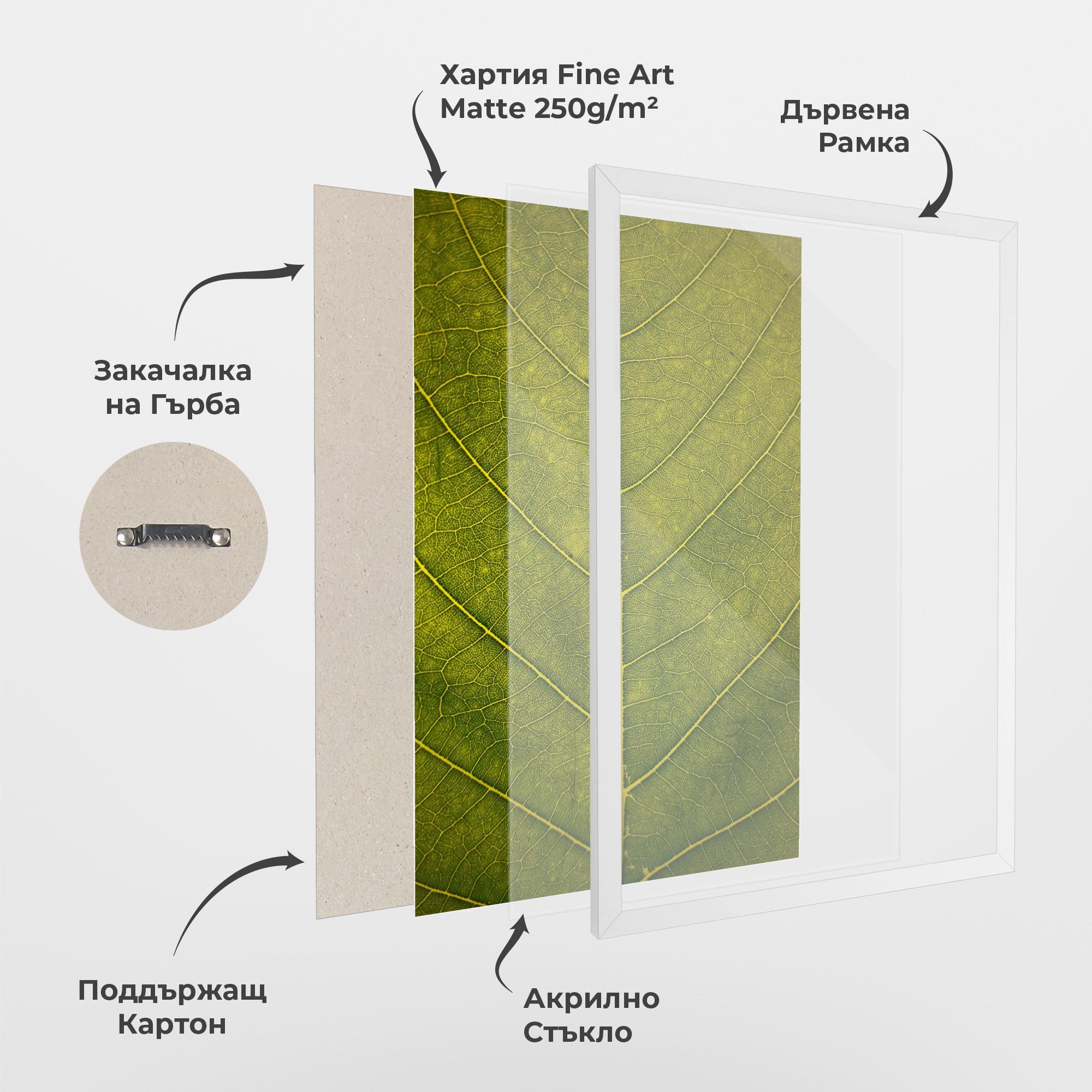 Рамкиран постер Leaf Closeup Forest mockup 1