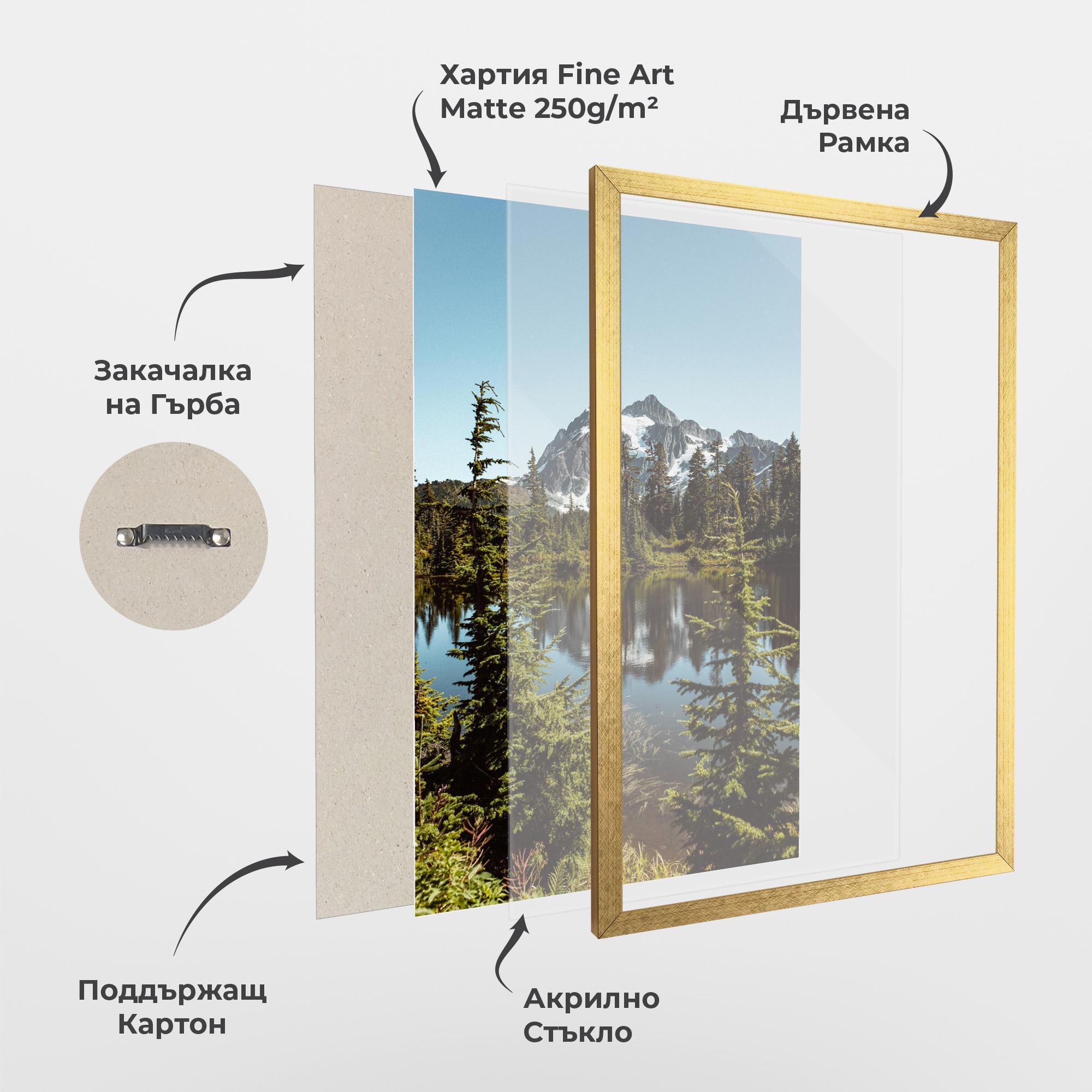 Рамкиран постер Forest Snow Mountain mockup 1