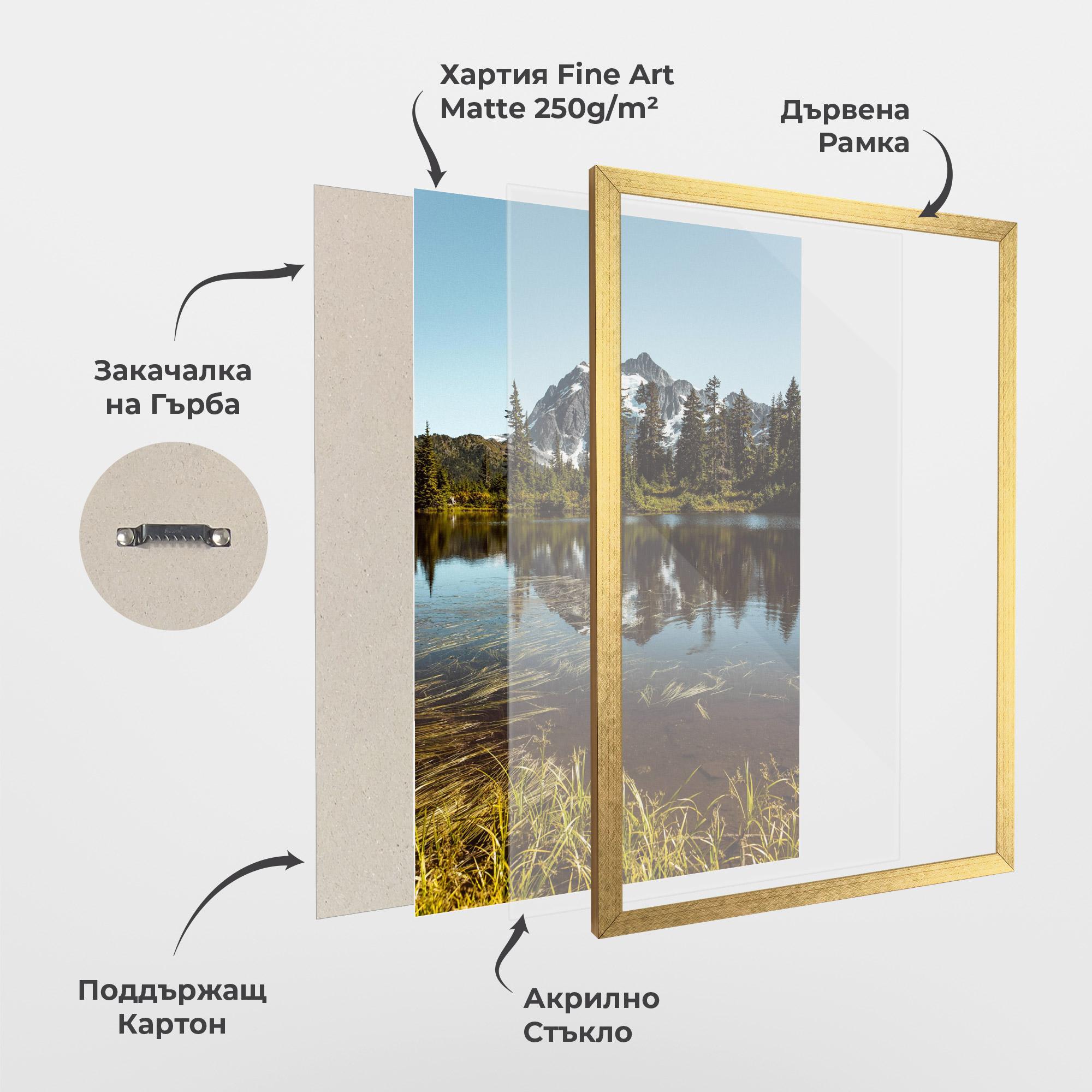 Рамкиран постер Lake Snow Mountain mockup 1