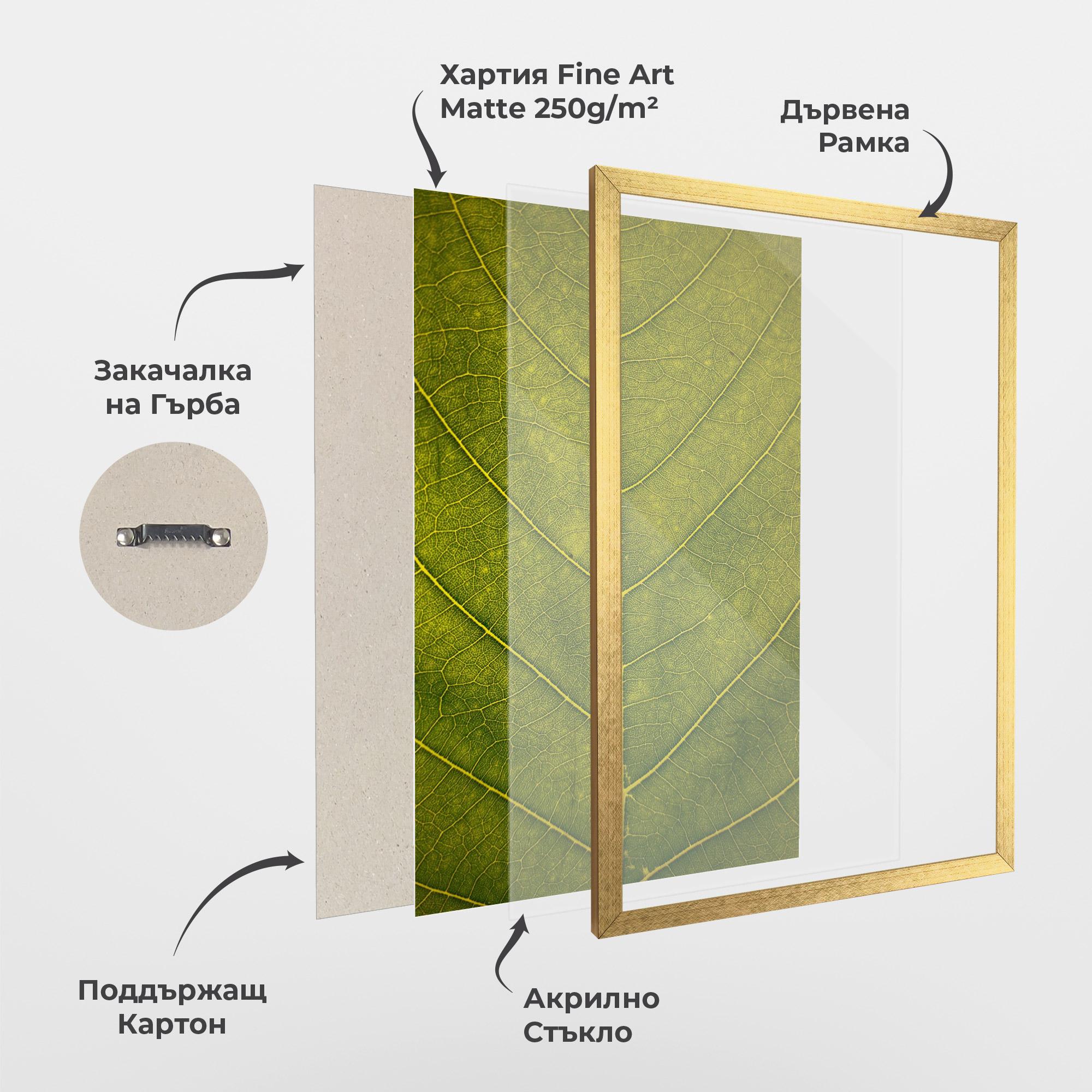 Рамкиран постер Leaf Closeup Forest mockup 1