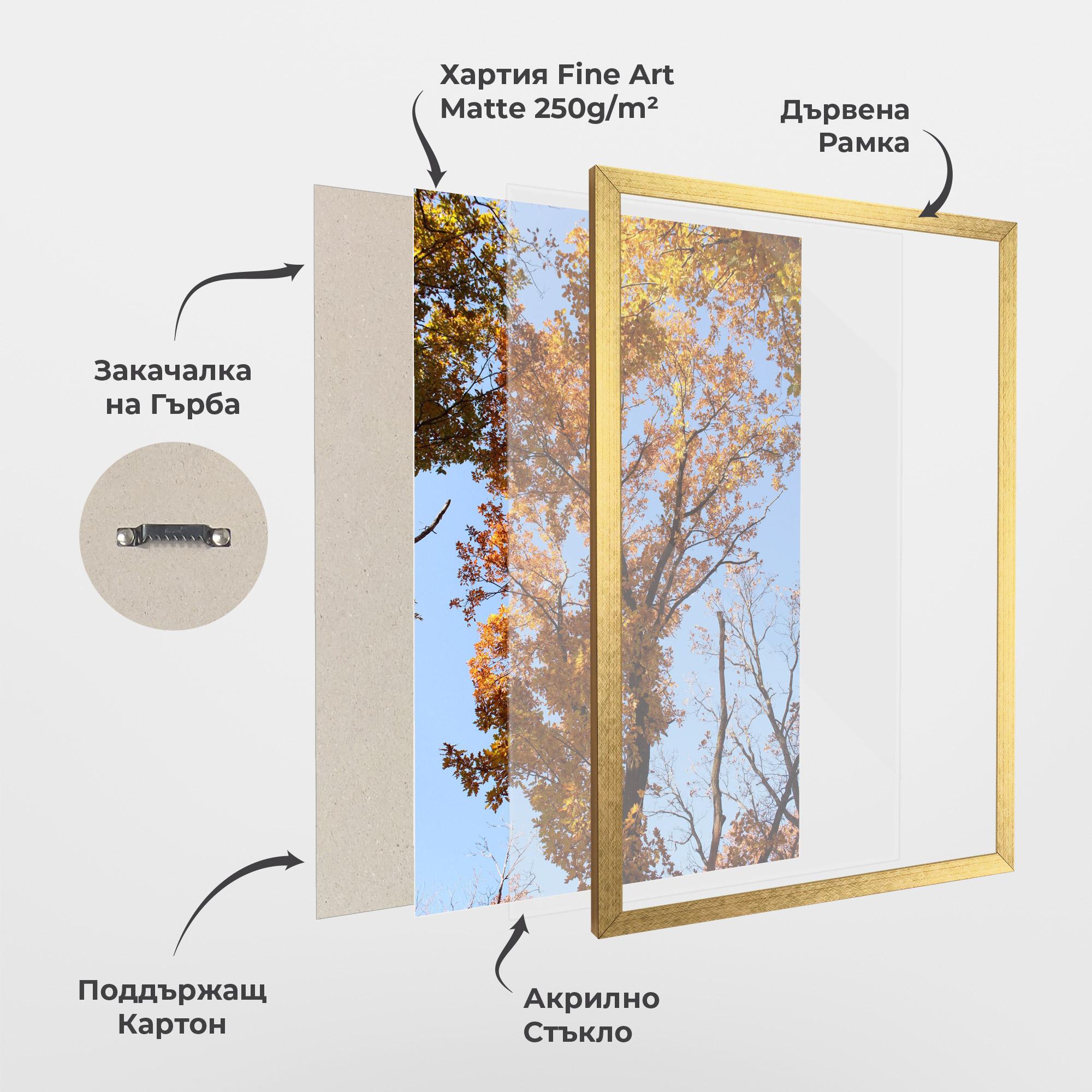 Рамкиран постер Yellow Tree Forest mockup 1