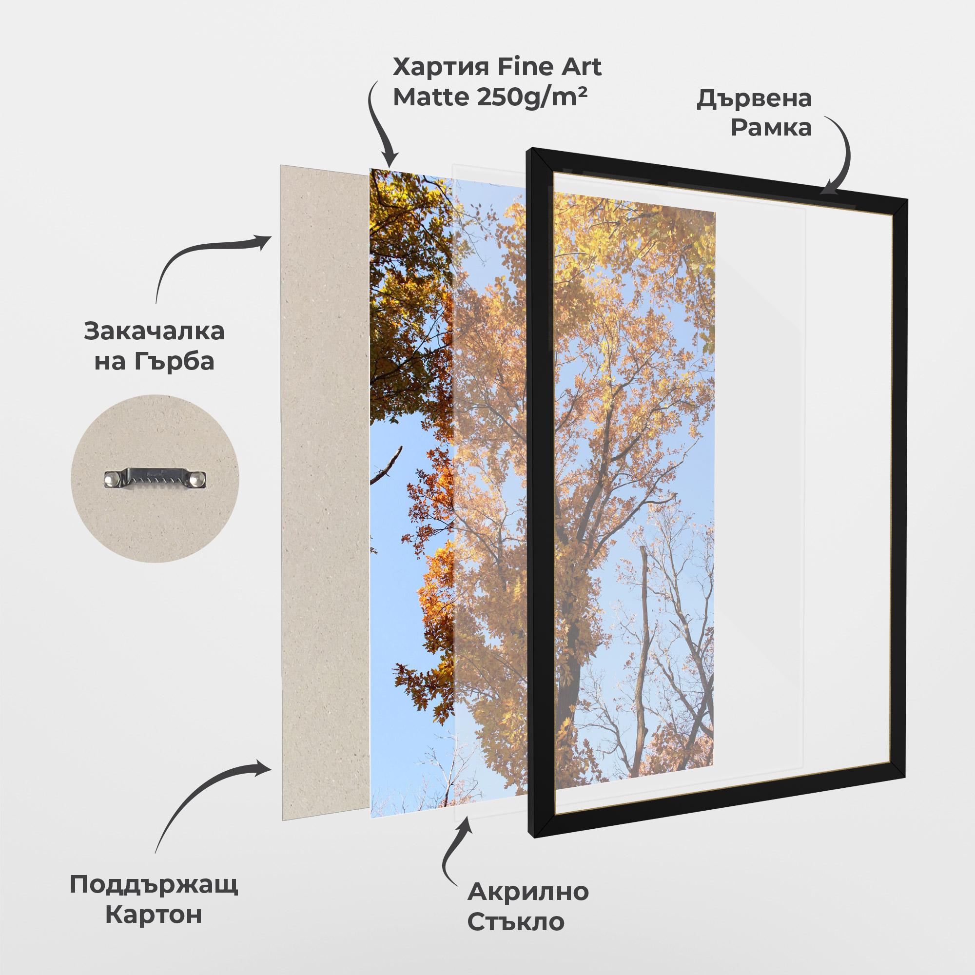 Рамкиран постер Yellow Tree Forest mockup 1