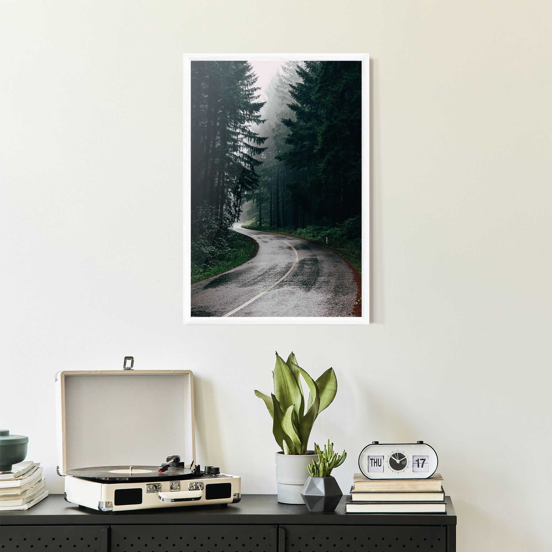 Rainy Road Forest mockup 2