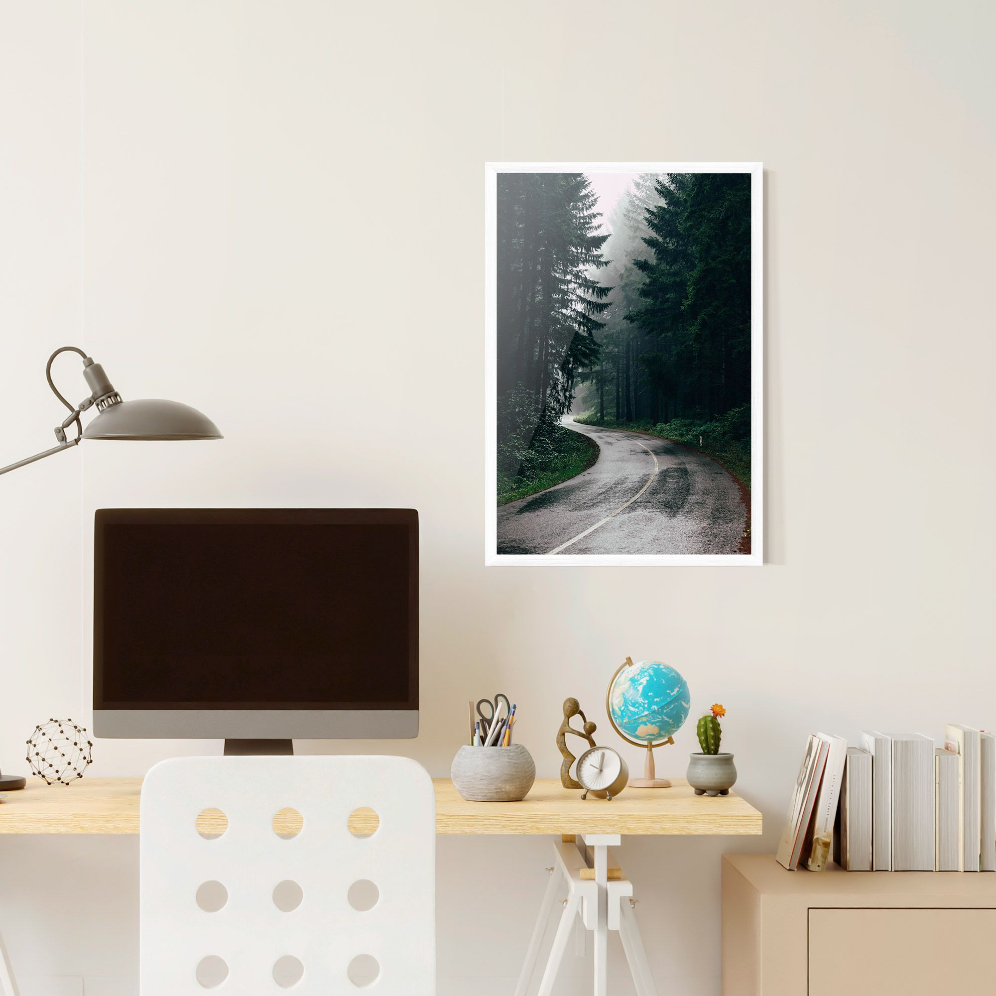 Rainy Road Forest mockup 6