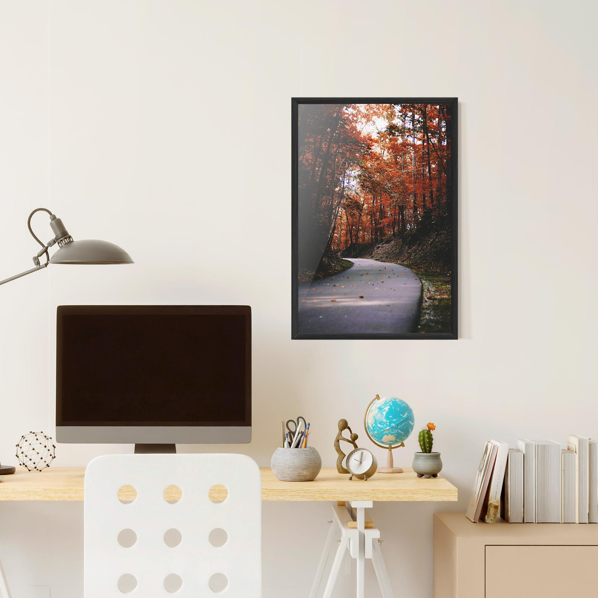 Рамкиран постер Red Trees Road mockup 6