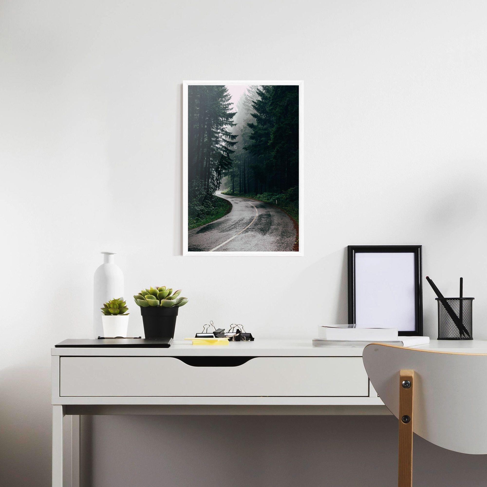 Rainy Road Forest mockup 7
