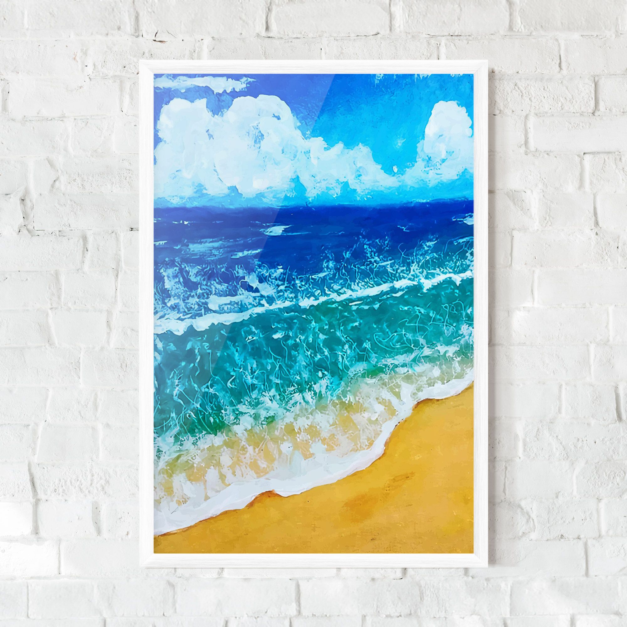 Yellow Beach Painting mockup 0