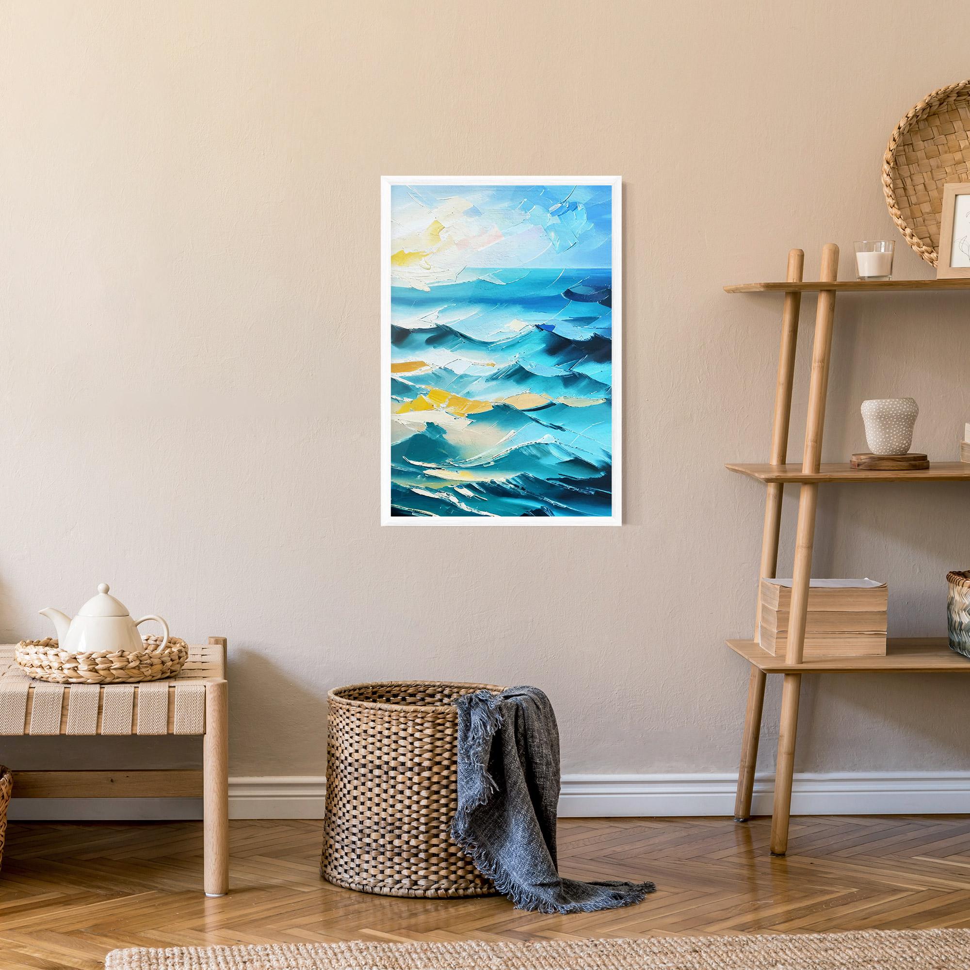 Рамкиран постер Blue Ocean Painting mockup 9