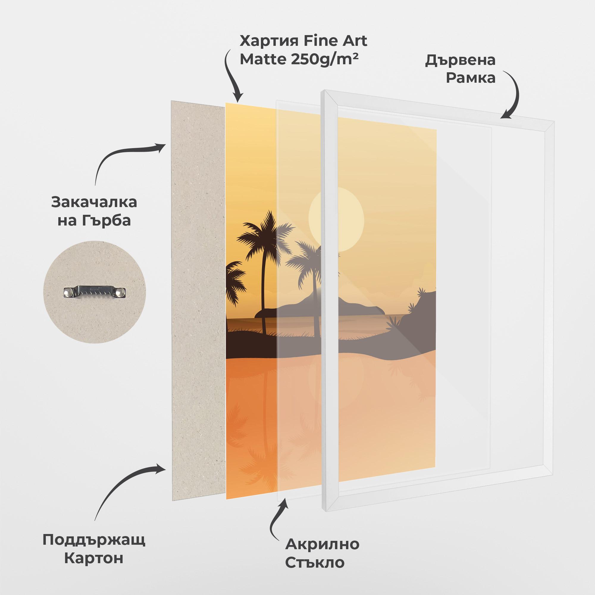 Рамкиран постер Sunset Beach 02 mockup 1