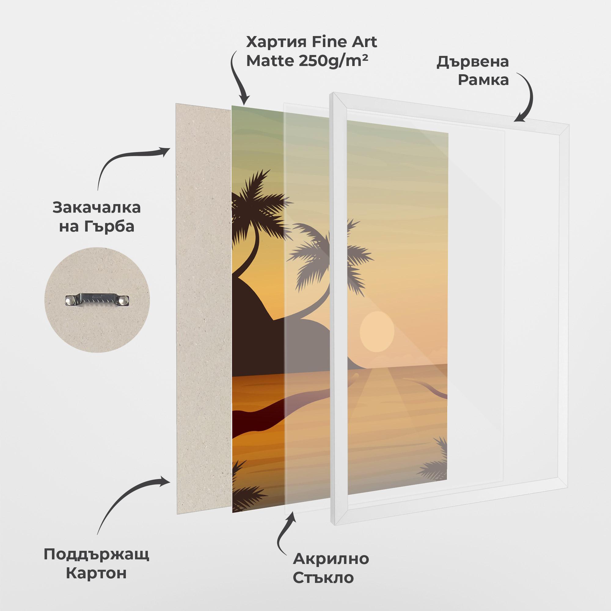 Рамкиран постер Sunset Beach 03 mockup 1