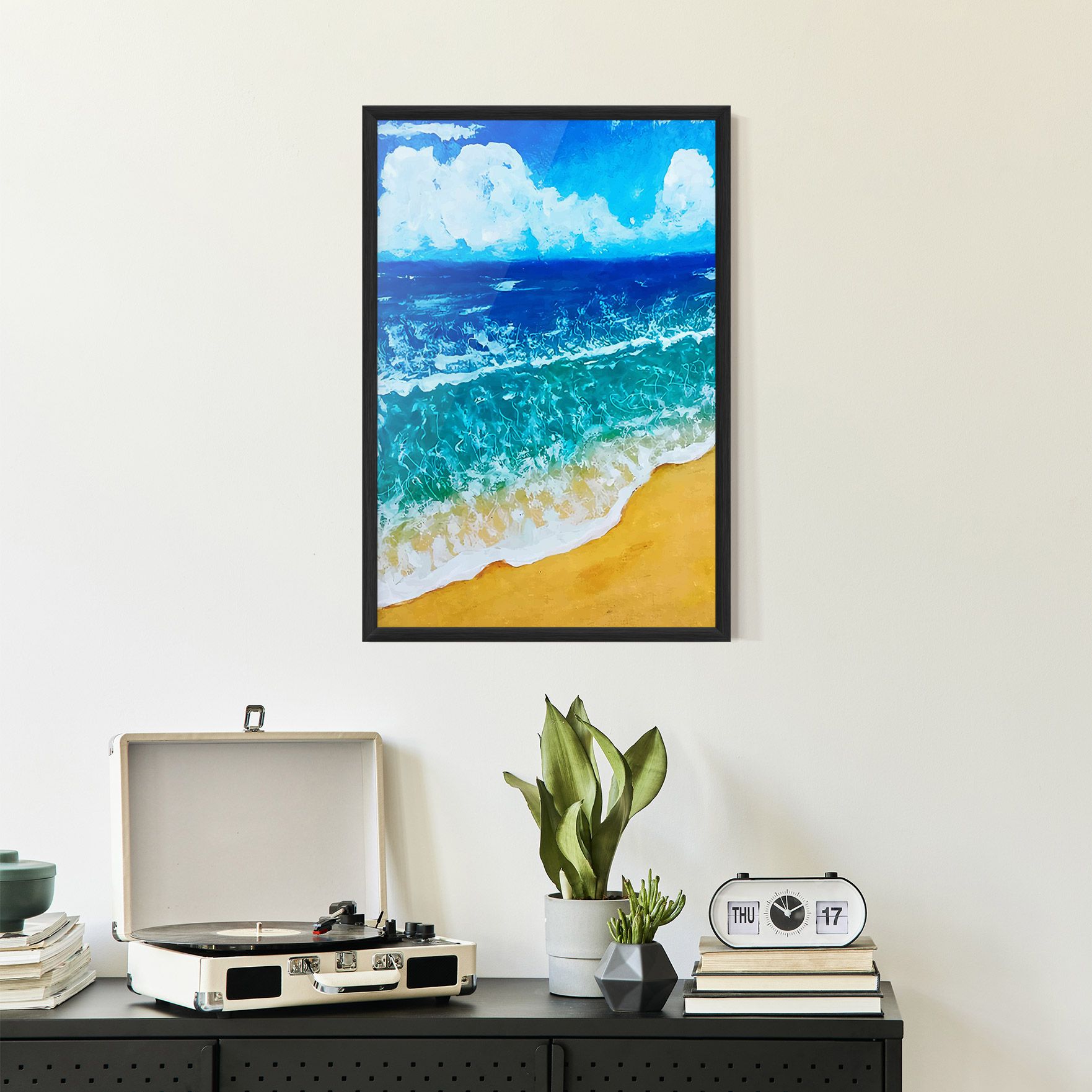 Yellow Beach Painting mockup 2