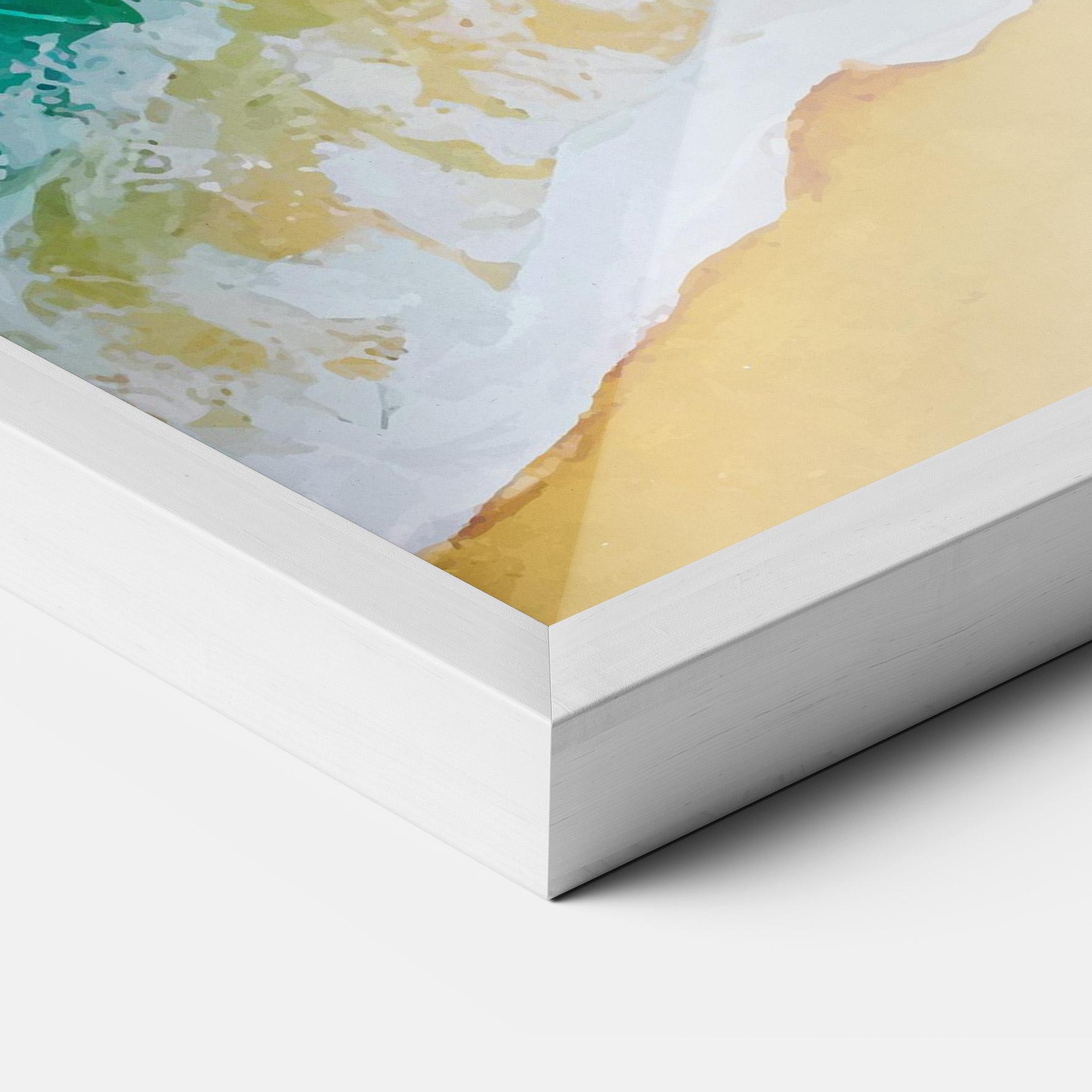Рамкиран постер Yellow Beach Painting mockup 3