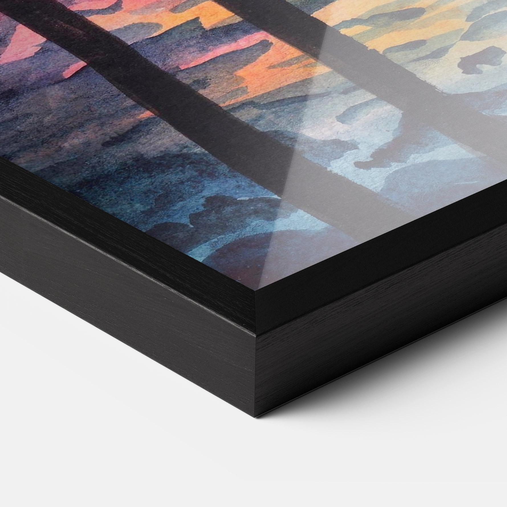 Рамкиран постер Sunset Tree Beach mockup 3