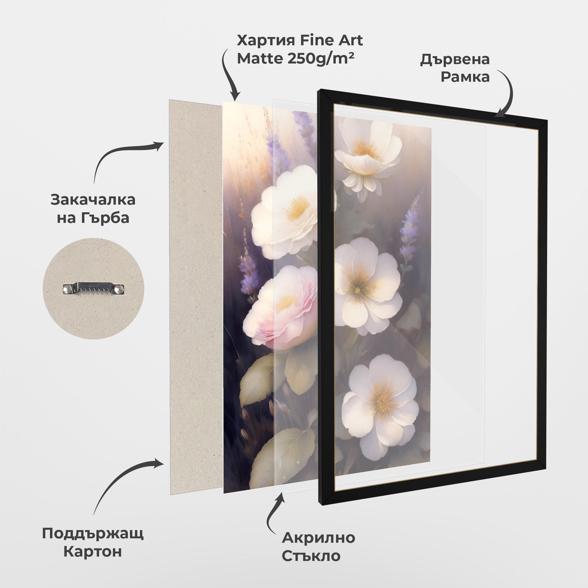 Рамкиран постер Cream Flower Spring mockup 1