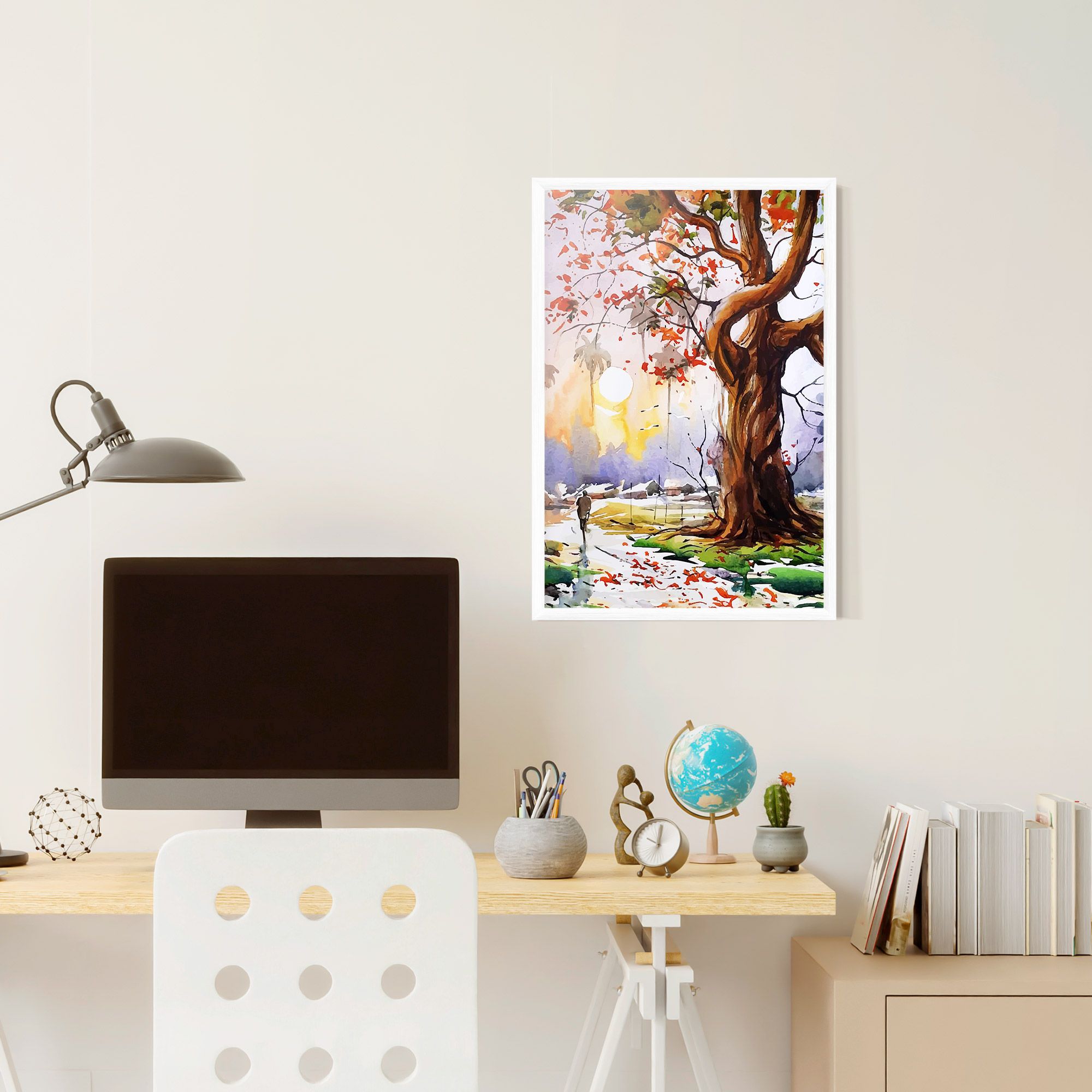Watercolor Spring Tree mockup 6