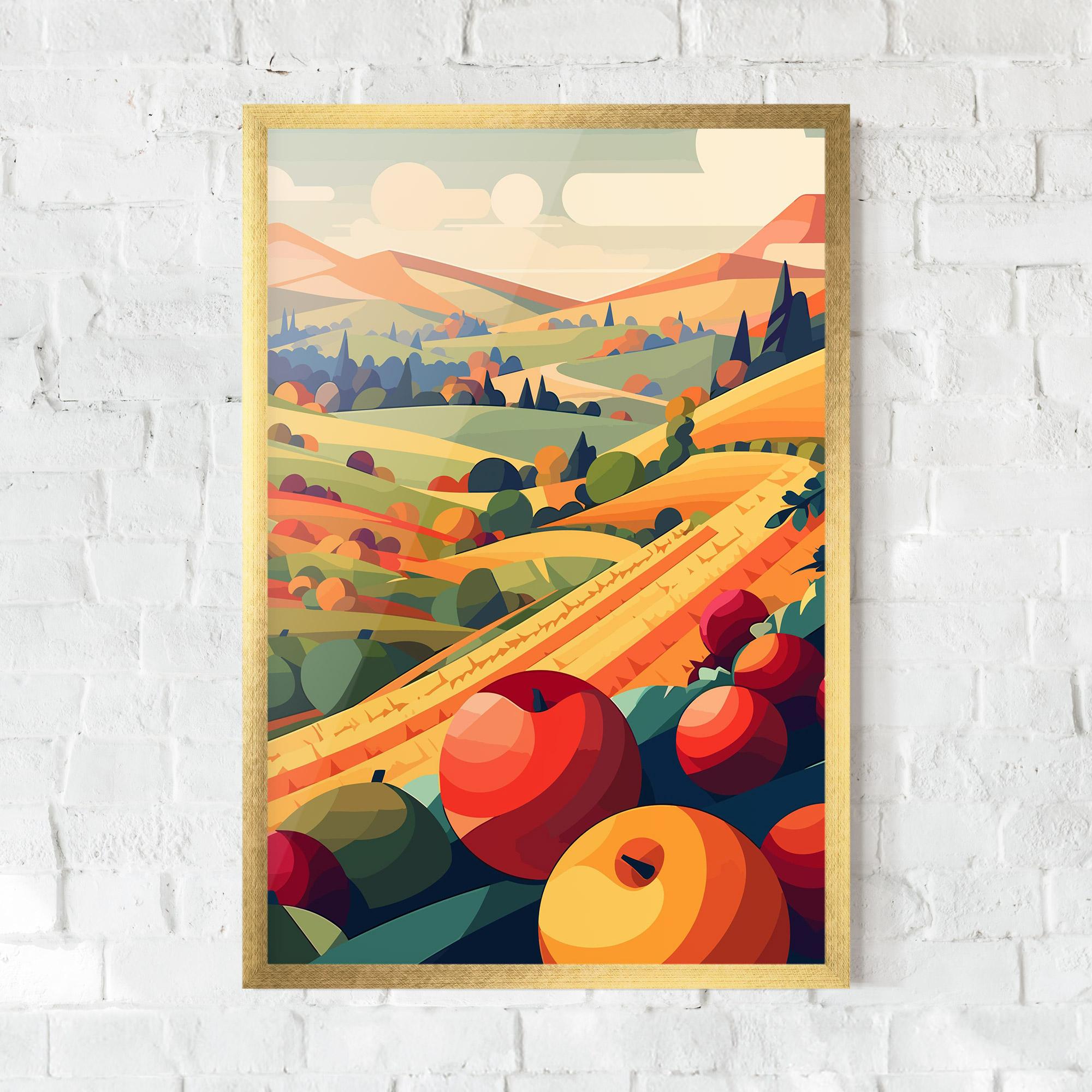 Рамкиран постер Autumn Rural Fruits mockup 0
