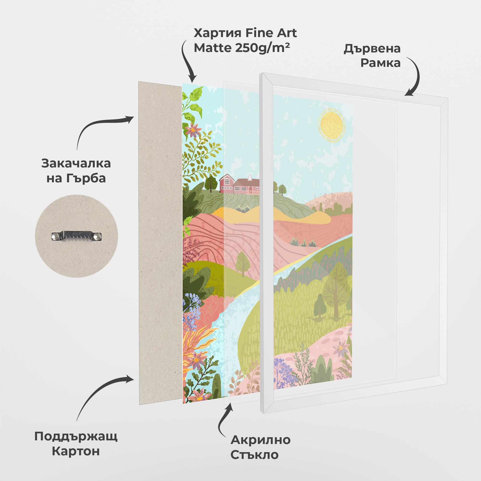 Рамкиран постер Pink House View mockup 1