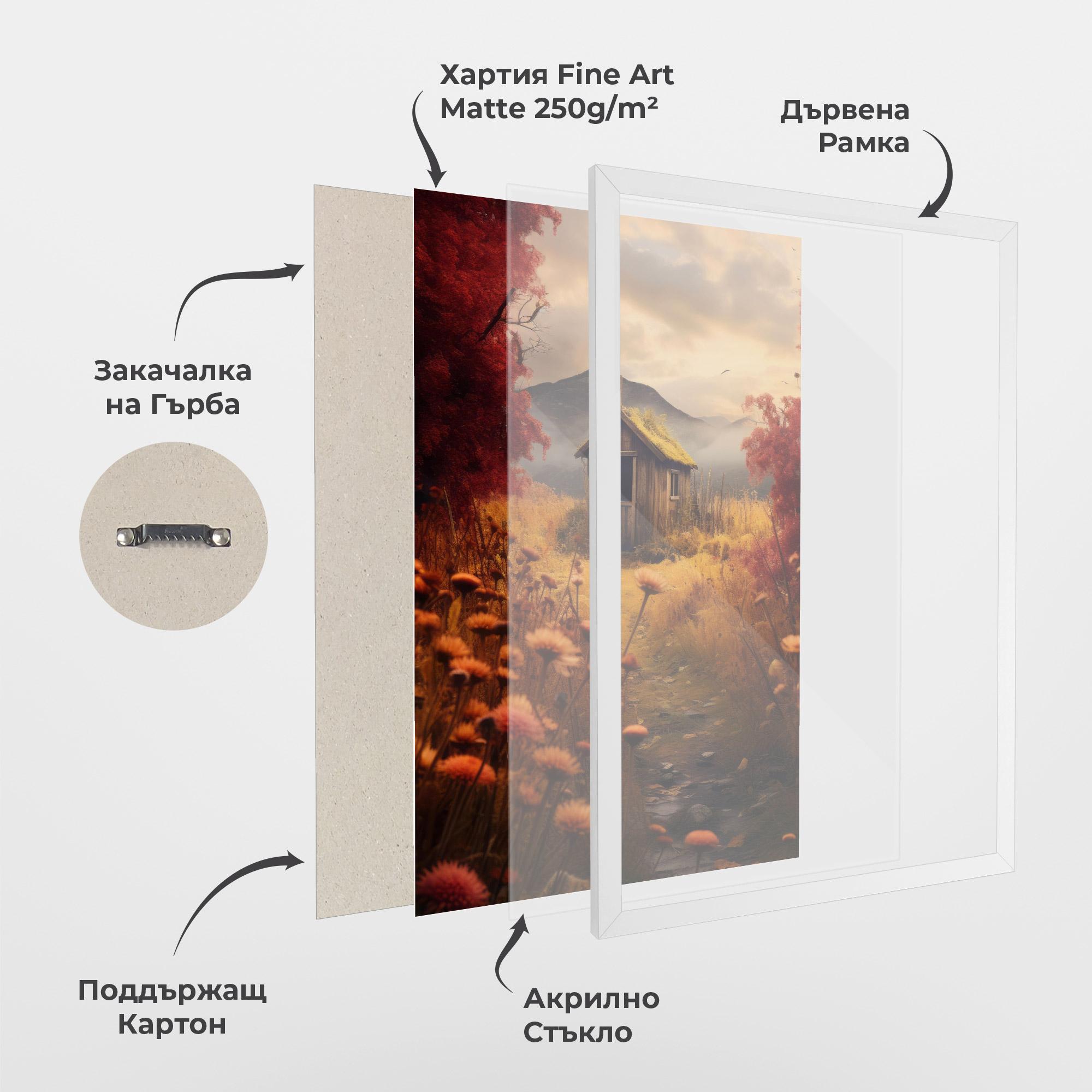 Рамкиран постер Small Cabin Field mockup 1