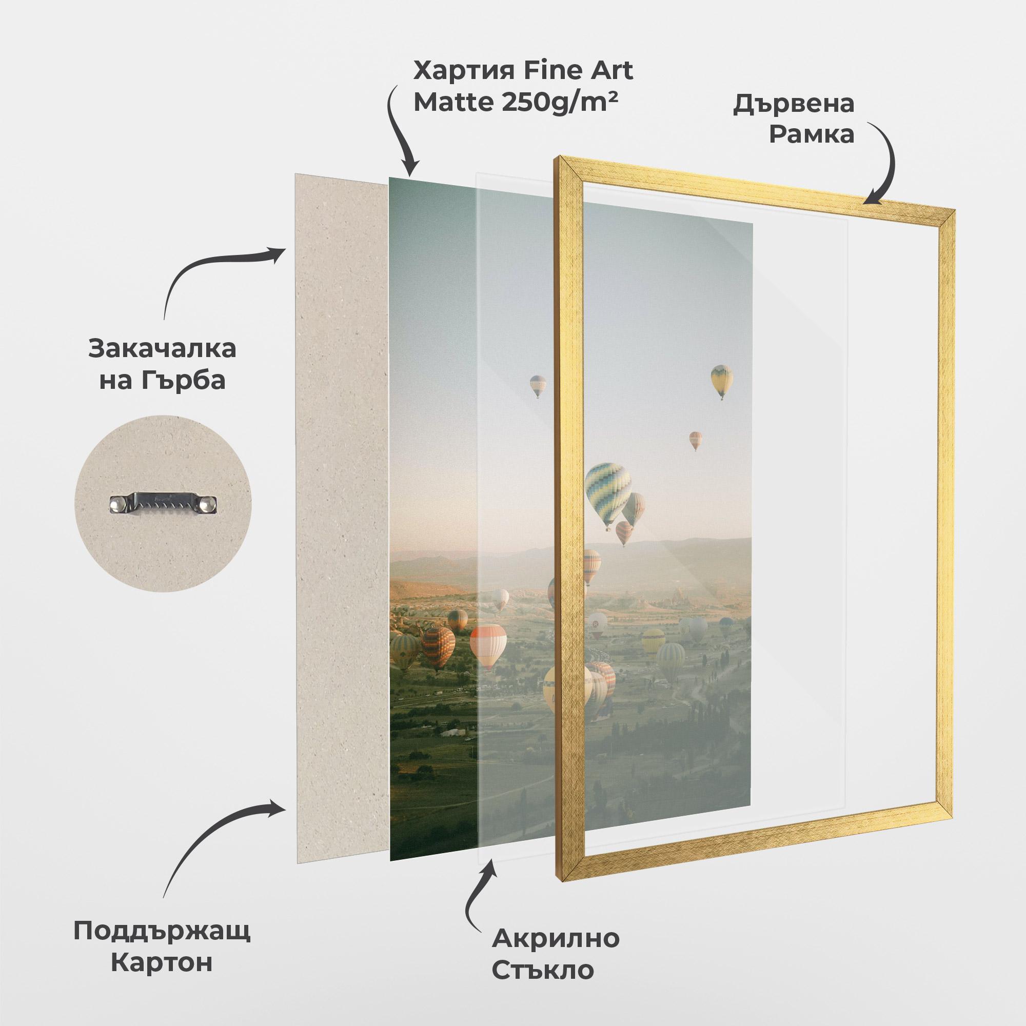 Рамкиран постер Hot Ballons mockup 1