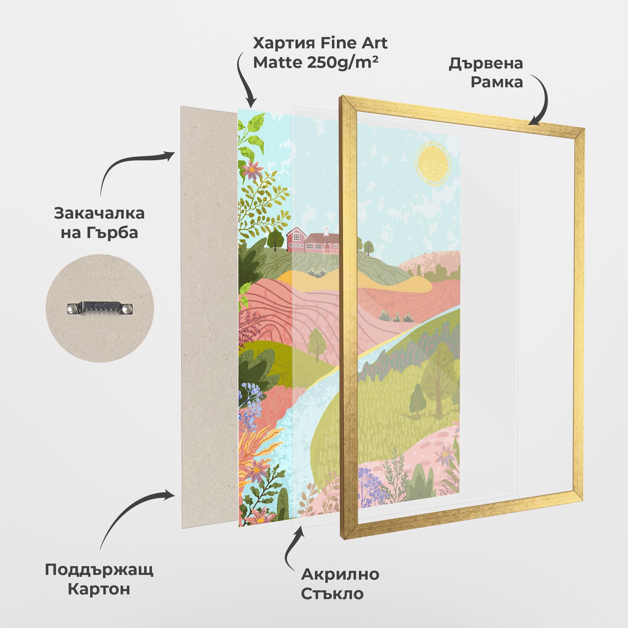 Рамкиран постер Pink House View mockup 1