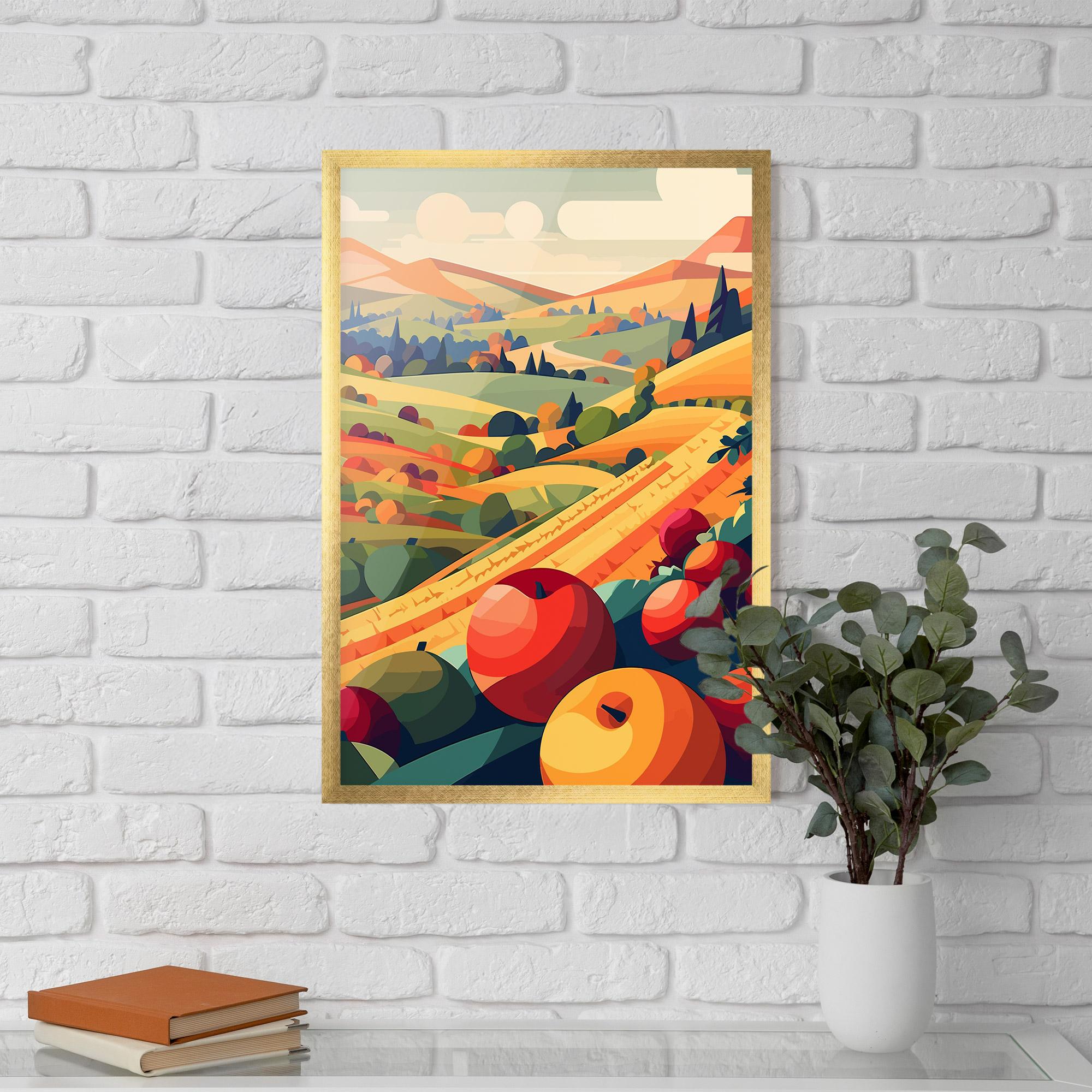 Рамкиран постер Autumn Rural Fruits mockup 5