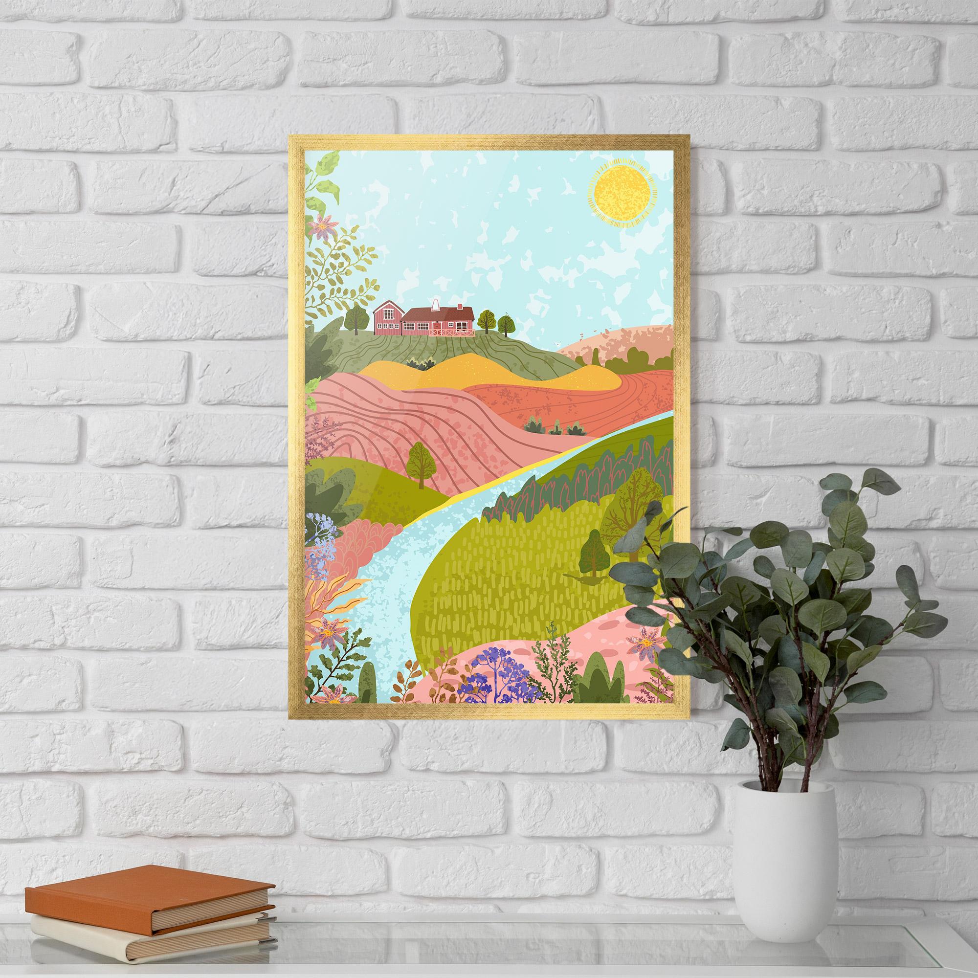 Рамкиран постер Pink House View mockup 5