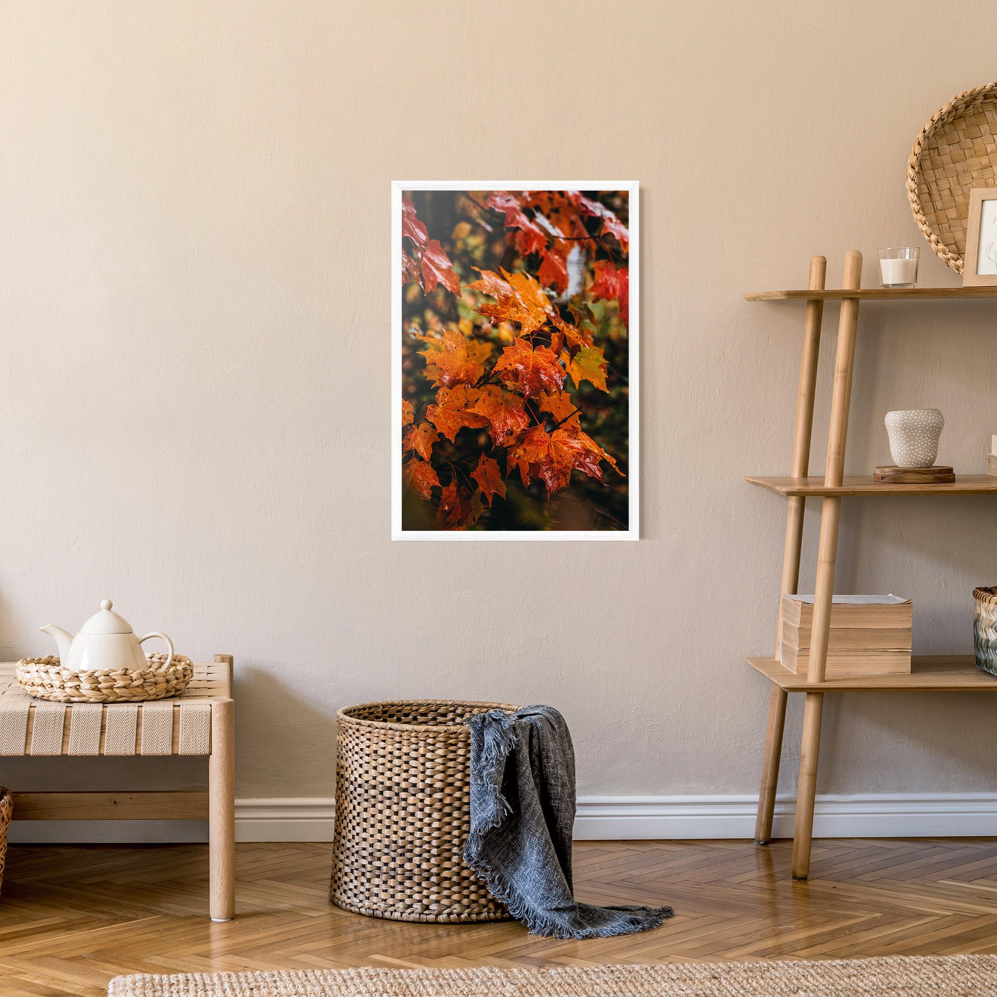 Рамкиран постер Orange Autumn Leaves mockup 9