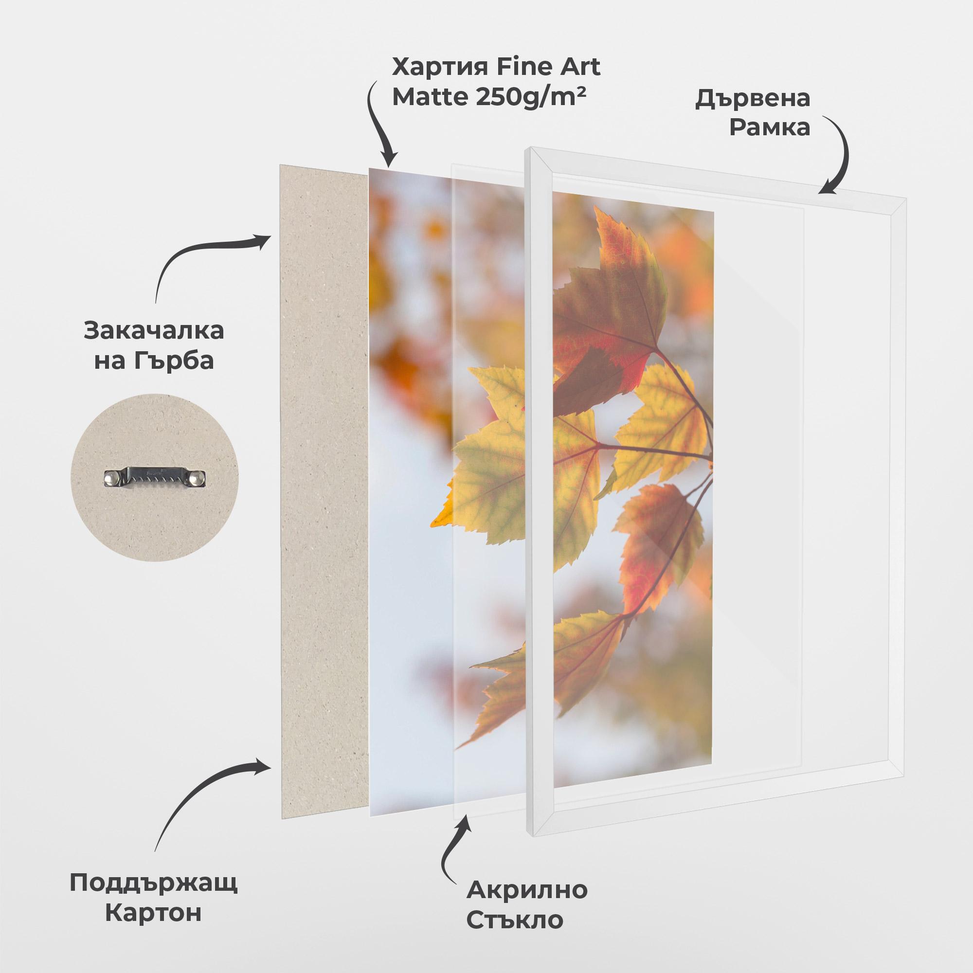 Рамкиран постер Red Yellow Autumn mockup 1