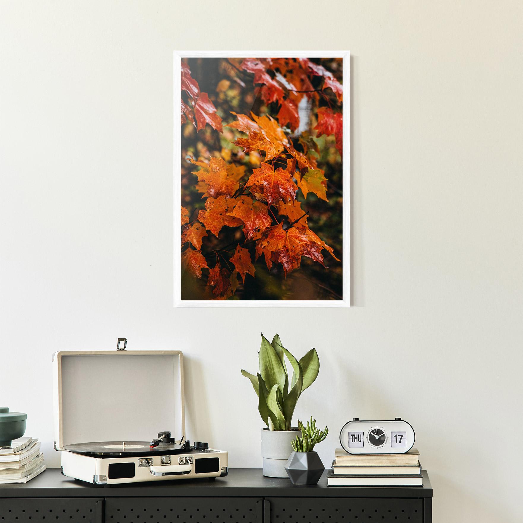 Рамкиран постер Orange Autumn Leaves mockup 2