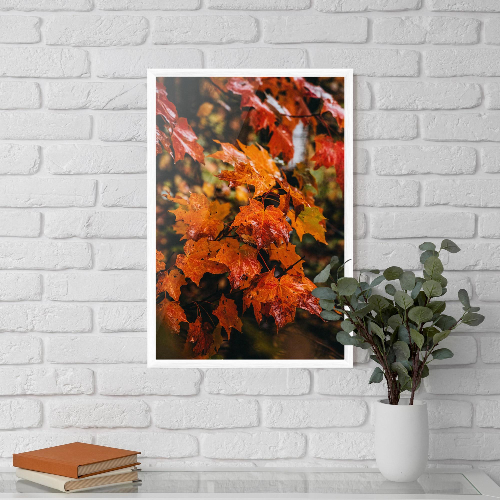 Рамкиран постер Orange Autumn Leaves mockup 5