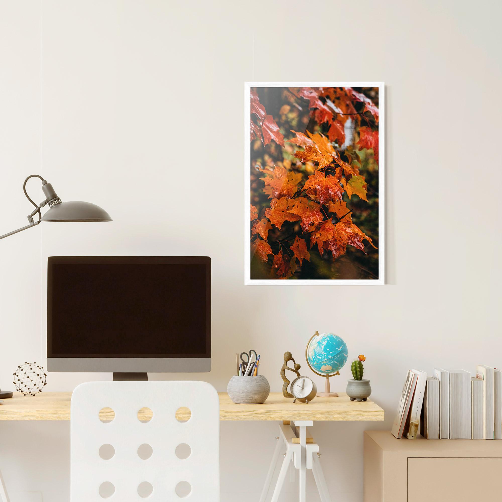 Рамкиран постер Orange Autumn Leaves mockup 6