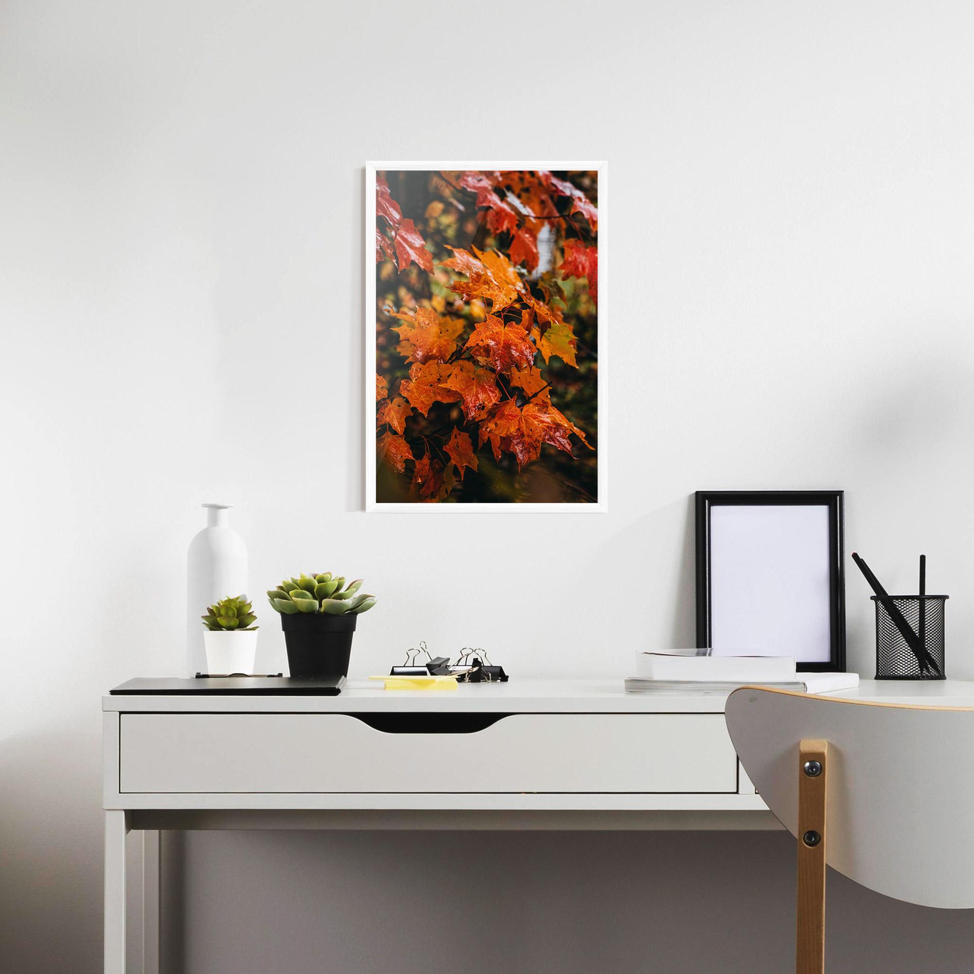 Рамкиран постер Orange Autumn Leaves mockup 7