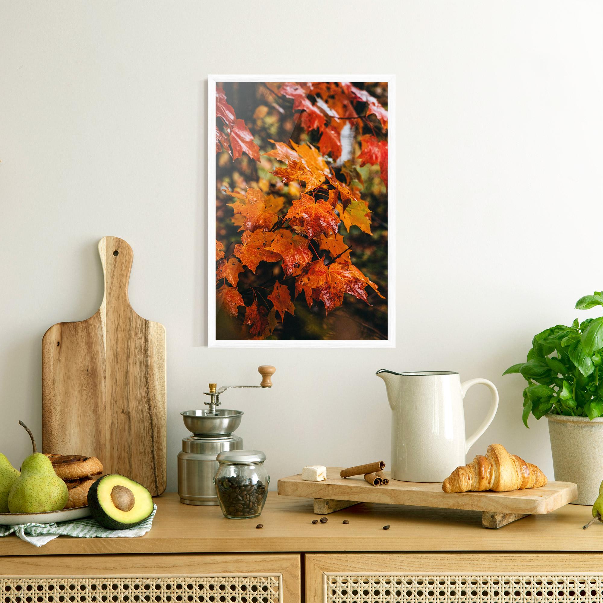 Рамкиран постер Orange Autumn Leaves mockup 8