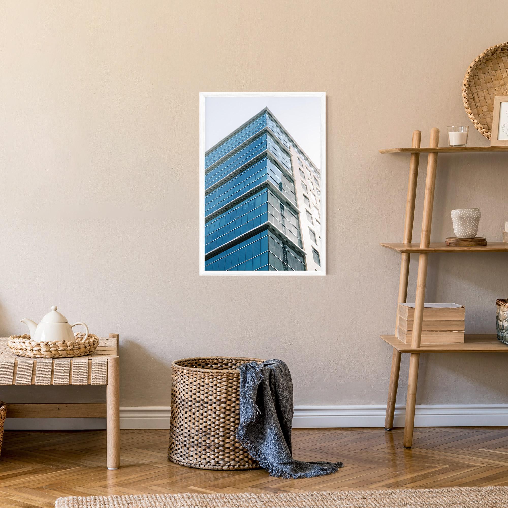 Рамкиран постер Blue Glass Tower mockup 9